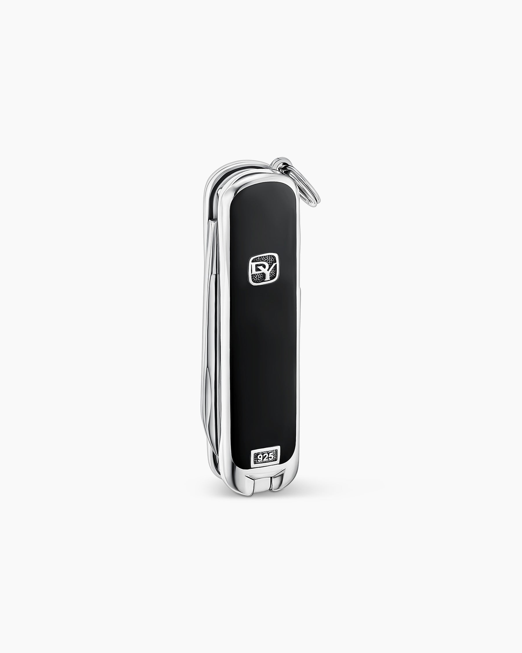 Streamline Inlay Swiss Army Knife in Sterling Silver with Black Onyx
