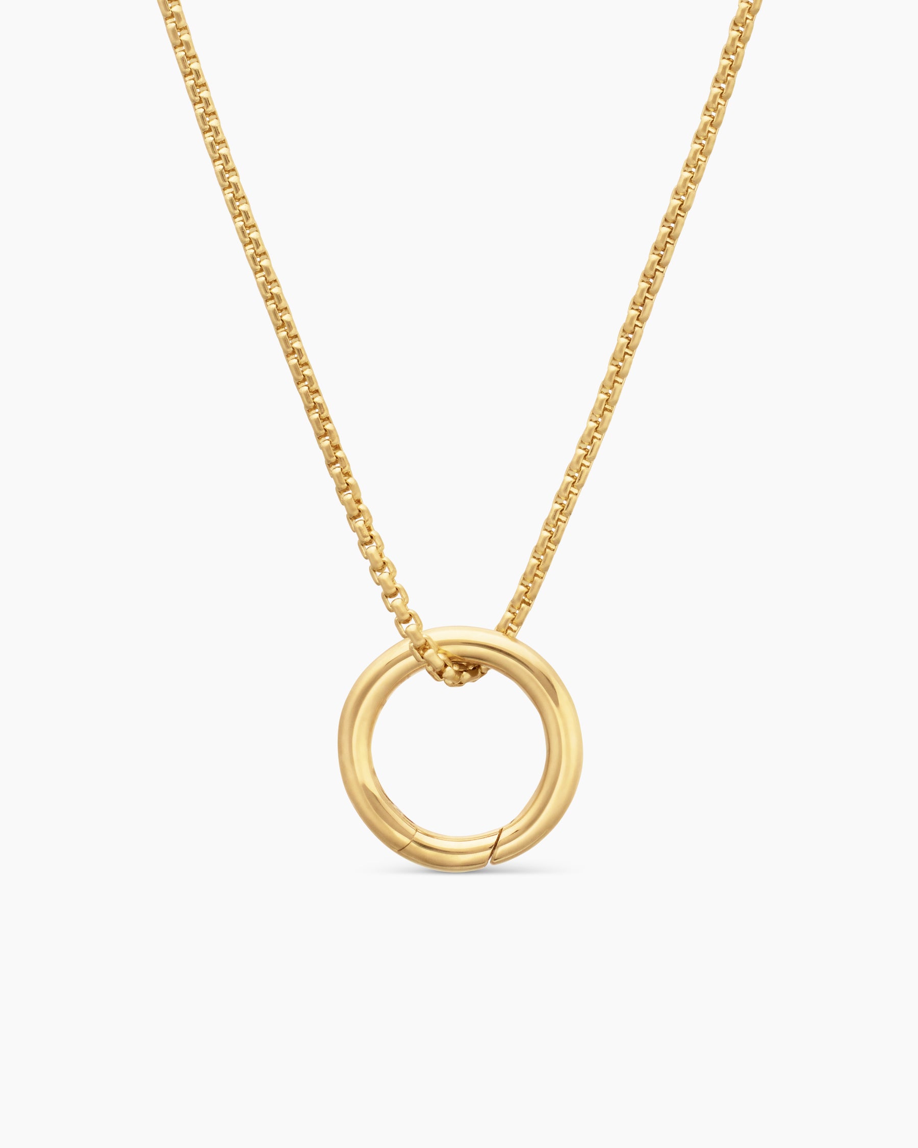 Smooth Amulet Holder in 18K Yellow Gold, 12.3mm