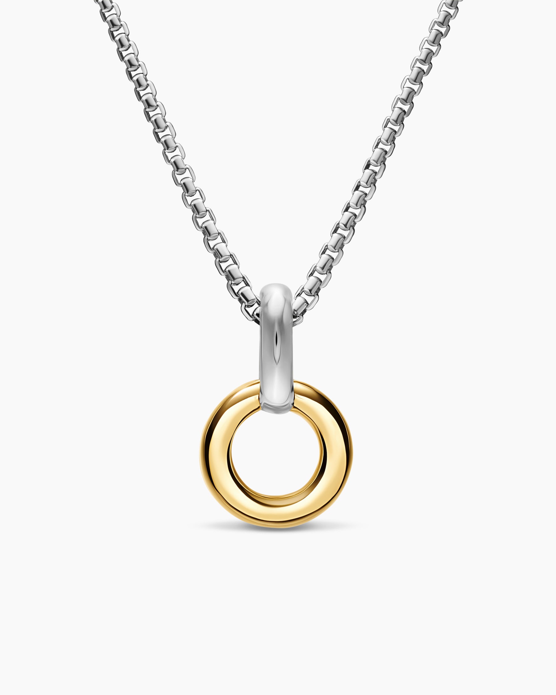 Amulet Holder in Sterling Silver with 14K Yellow Gold, 20.3mm