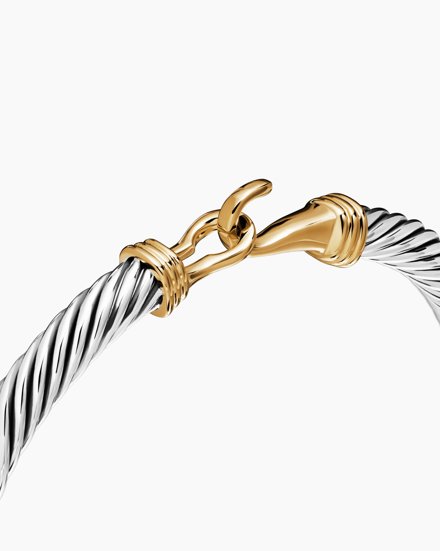 Buckle Classic Cable Bracelet in Sterling Silver with 14K Yellow Gold, 5mm - Image 5