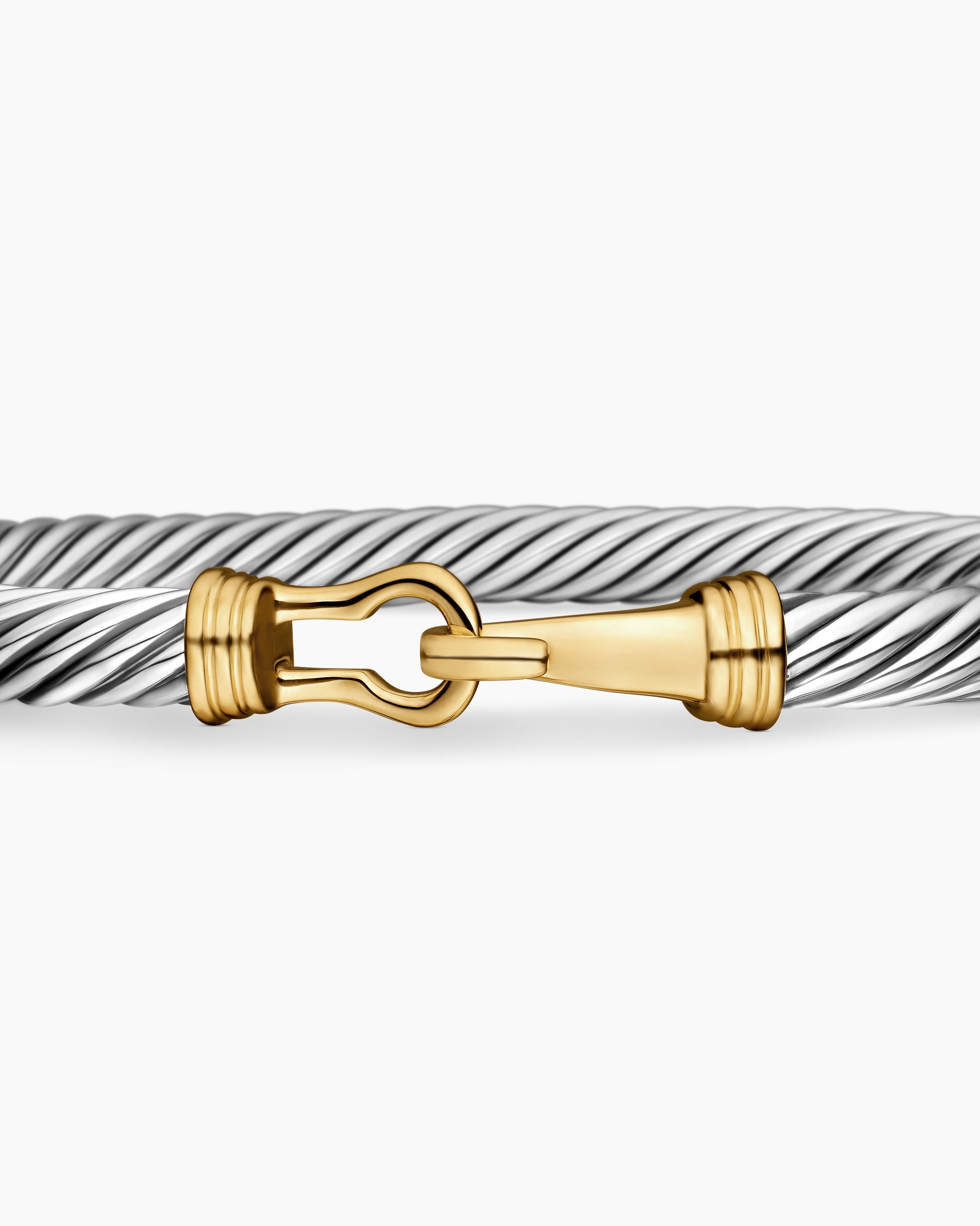 Buckle Classic Cable Bracelet in Sterling Silver with 14K Yellow Gold, 5mm - Image 6