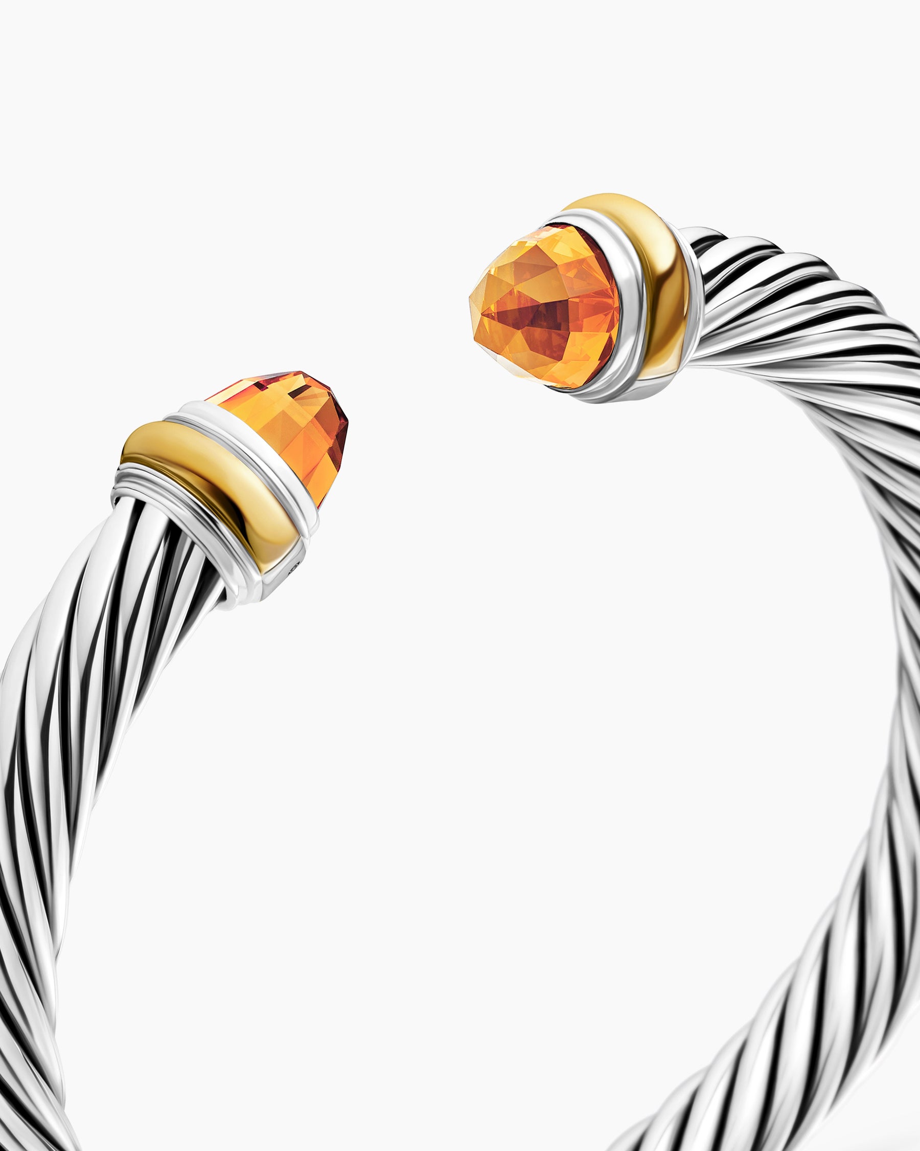 Classic Cable Bracelet in Sterling Silver with 14K Yellow Gold and Citrine, 7mm - Image 5