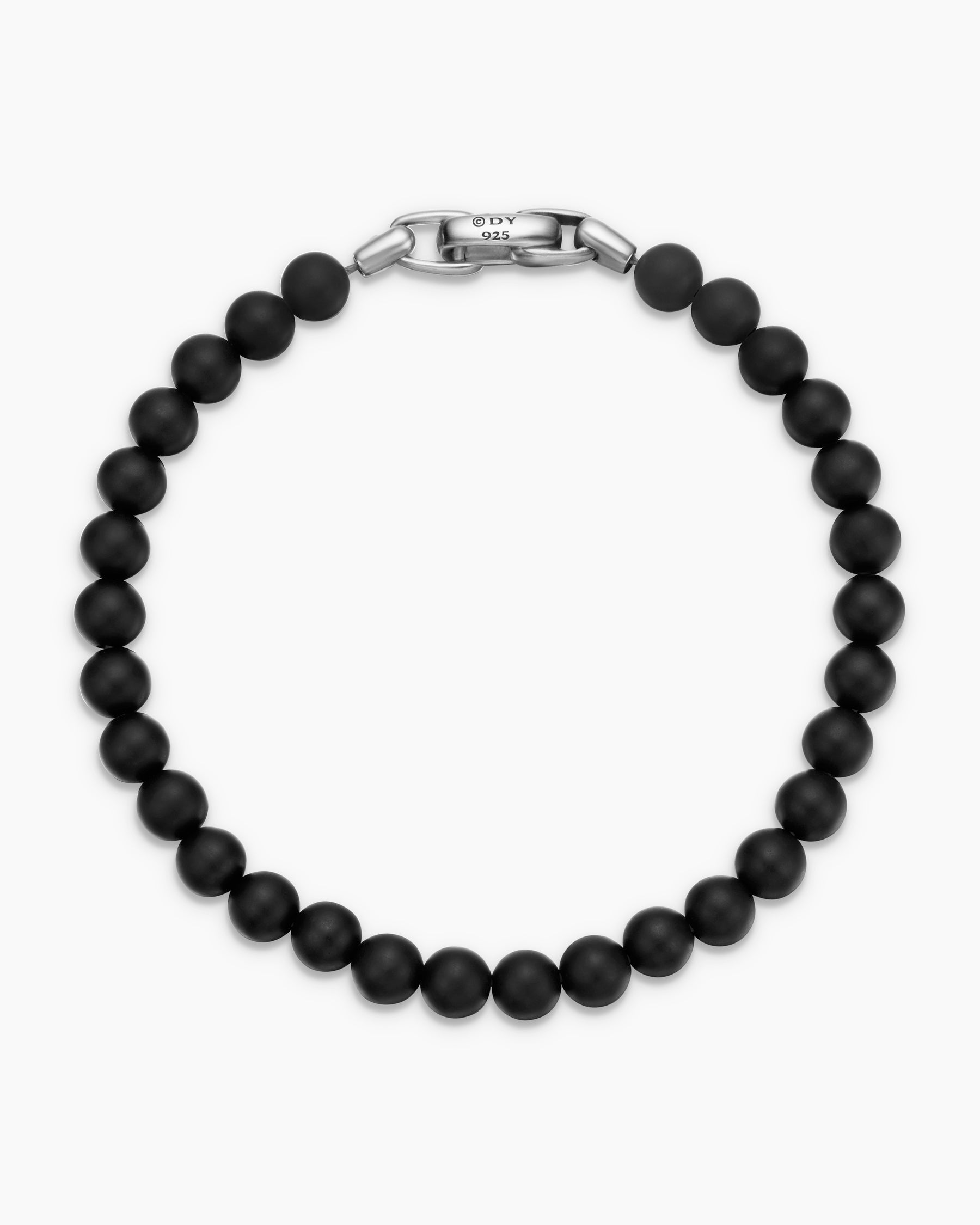 Spiritual Beads Bracelet in Sterling Silver with Black Onyx, 6mm - Image 3