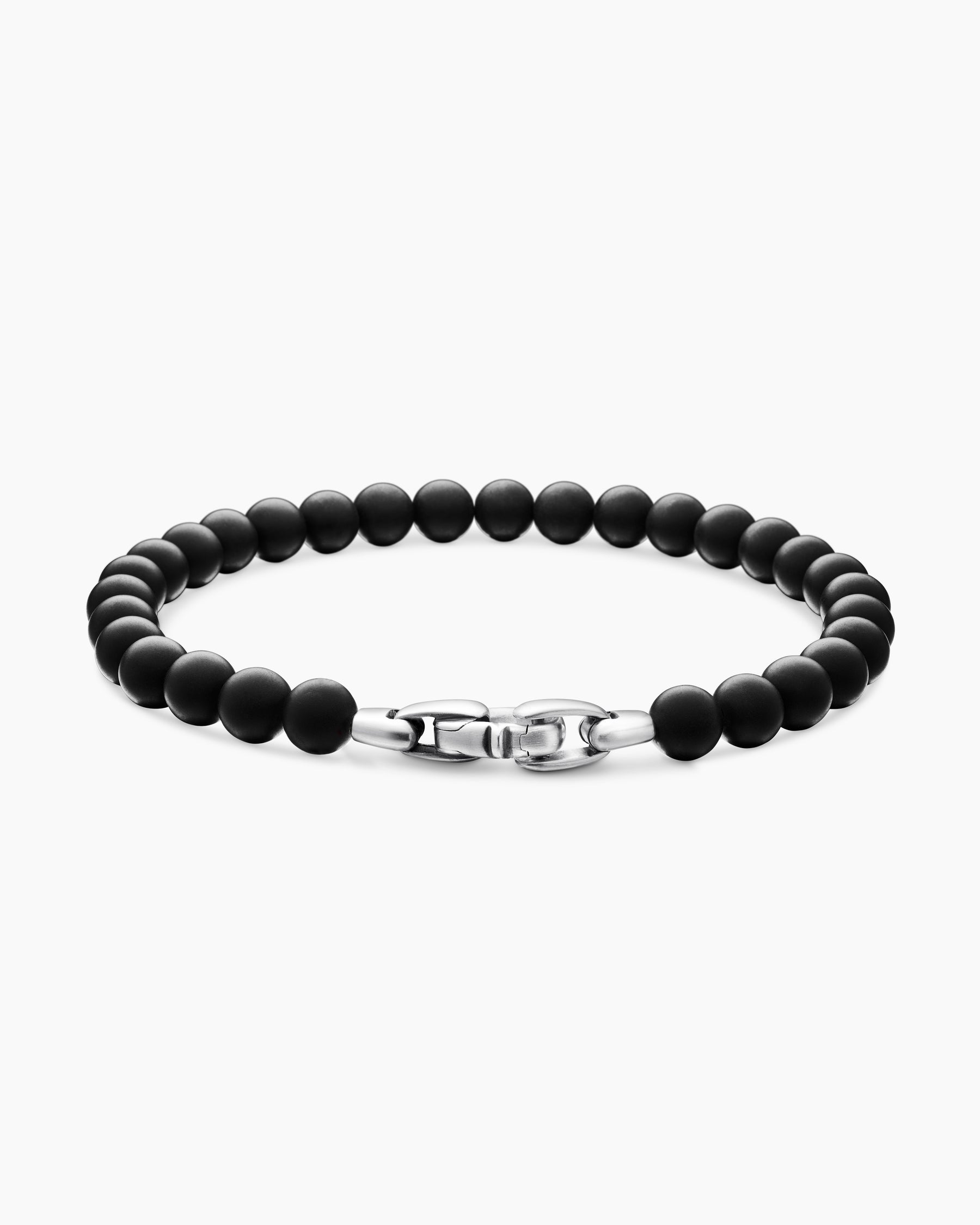 Spiritual Beads Bracelet in Sterling Silver with Black Onyx, 6mm - Image 5