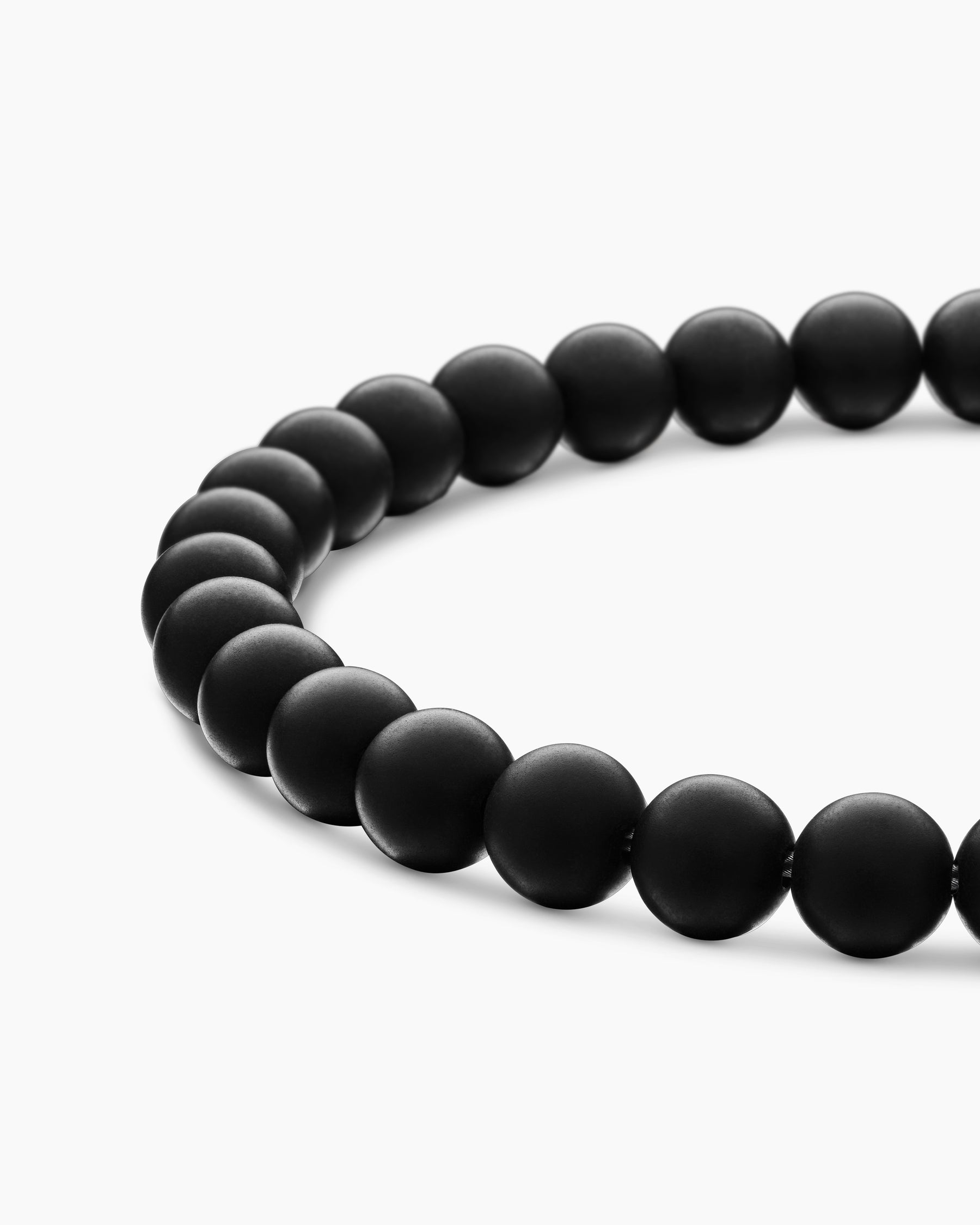 Spiritual Beads Bracelet in Sterling Silver with Black Onyx, 6mm - Image 7