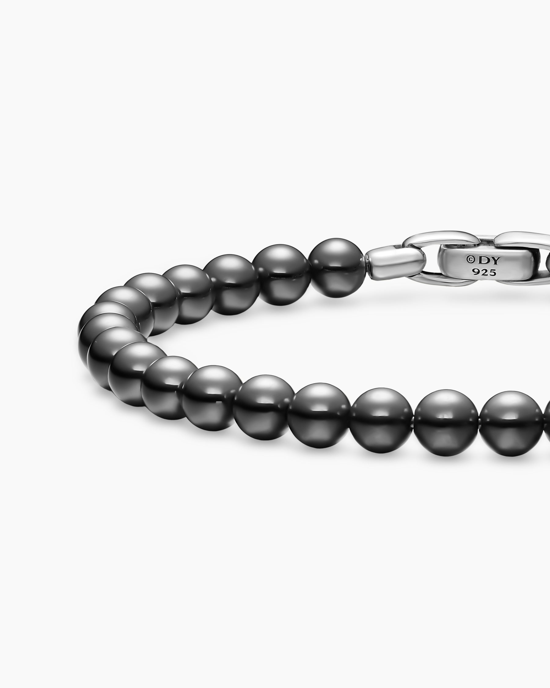 Spiritual Beads Bracelet in Sterling Silver with Hematine, 6mm - Image 4