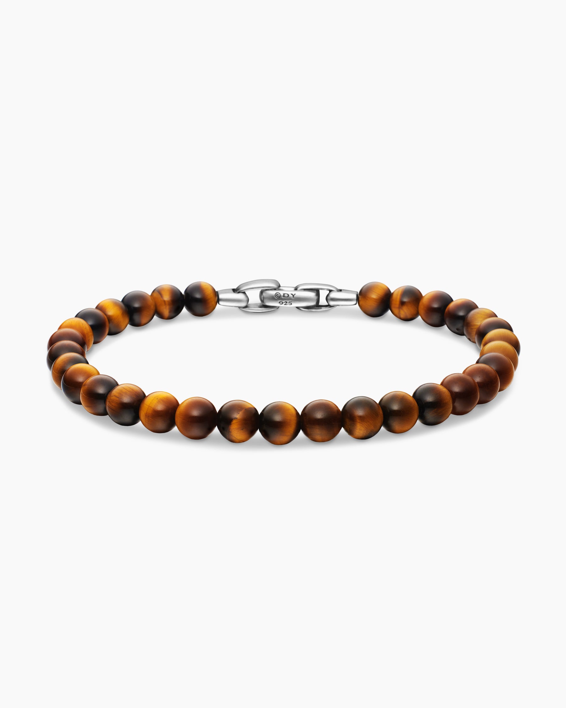 Spiritual Beads Bracelet in Sterling Silver with Tiger's Eye, 6mm