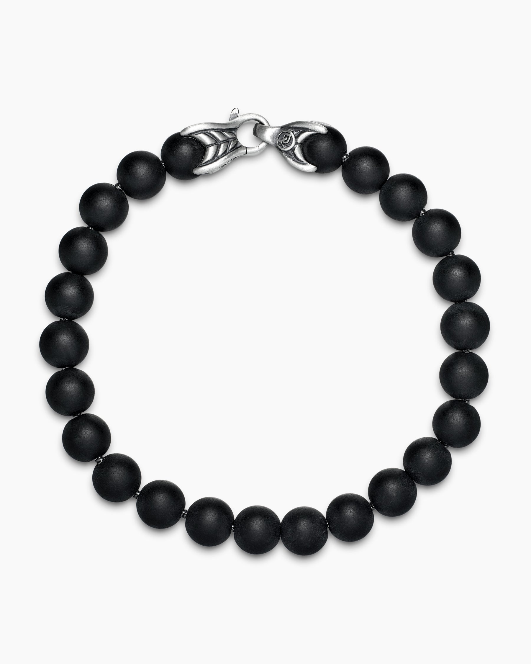 Spiritual Beads Bracelet in Sterling Silver with Black Onyx, 8mm - Image 3