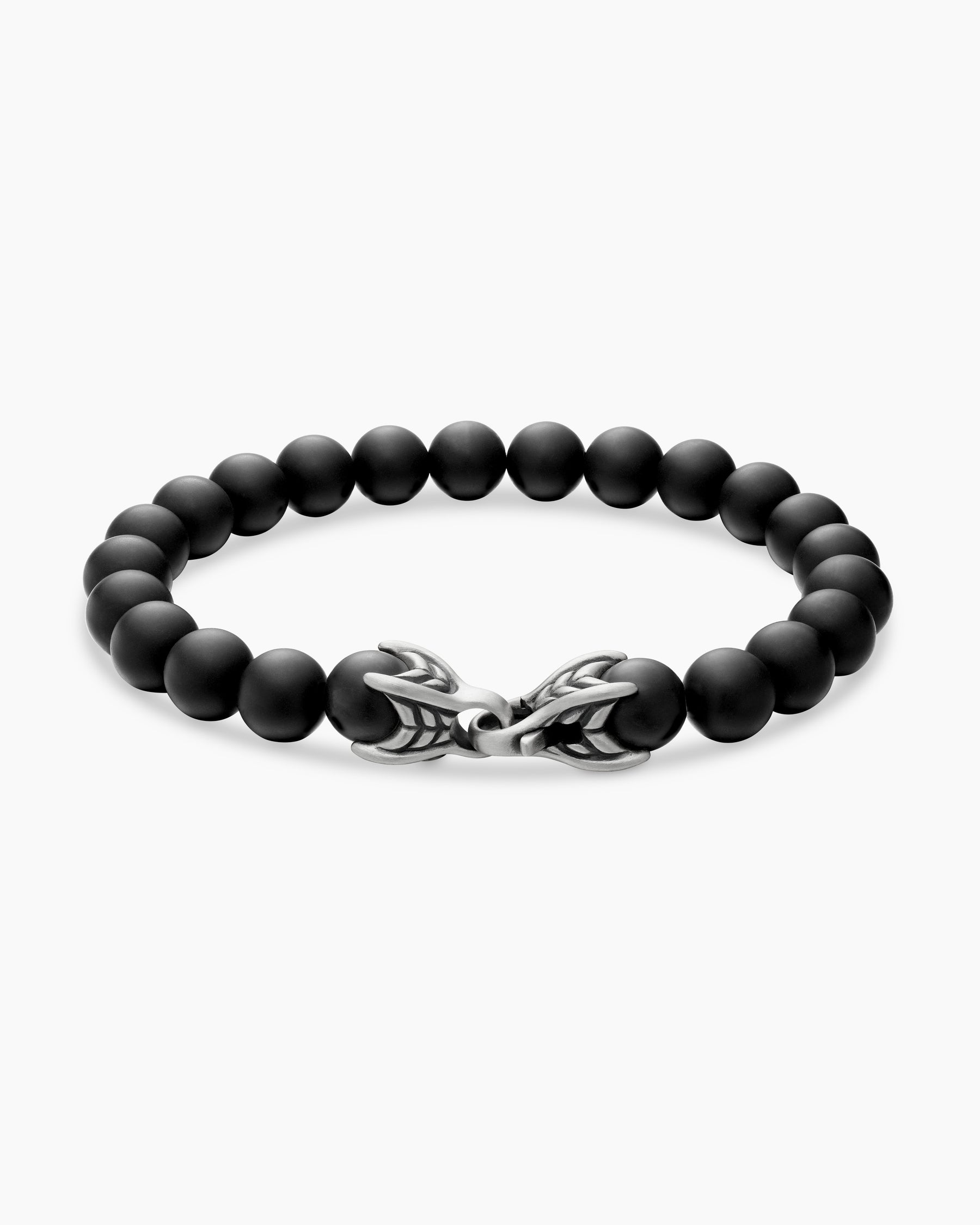 Spiritual Beads Bracelet in Sterling Silver with Black Onyx, 8mm - Image 5