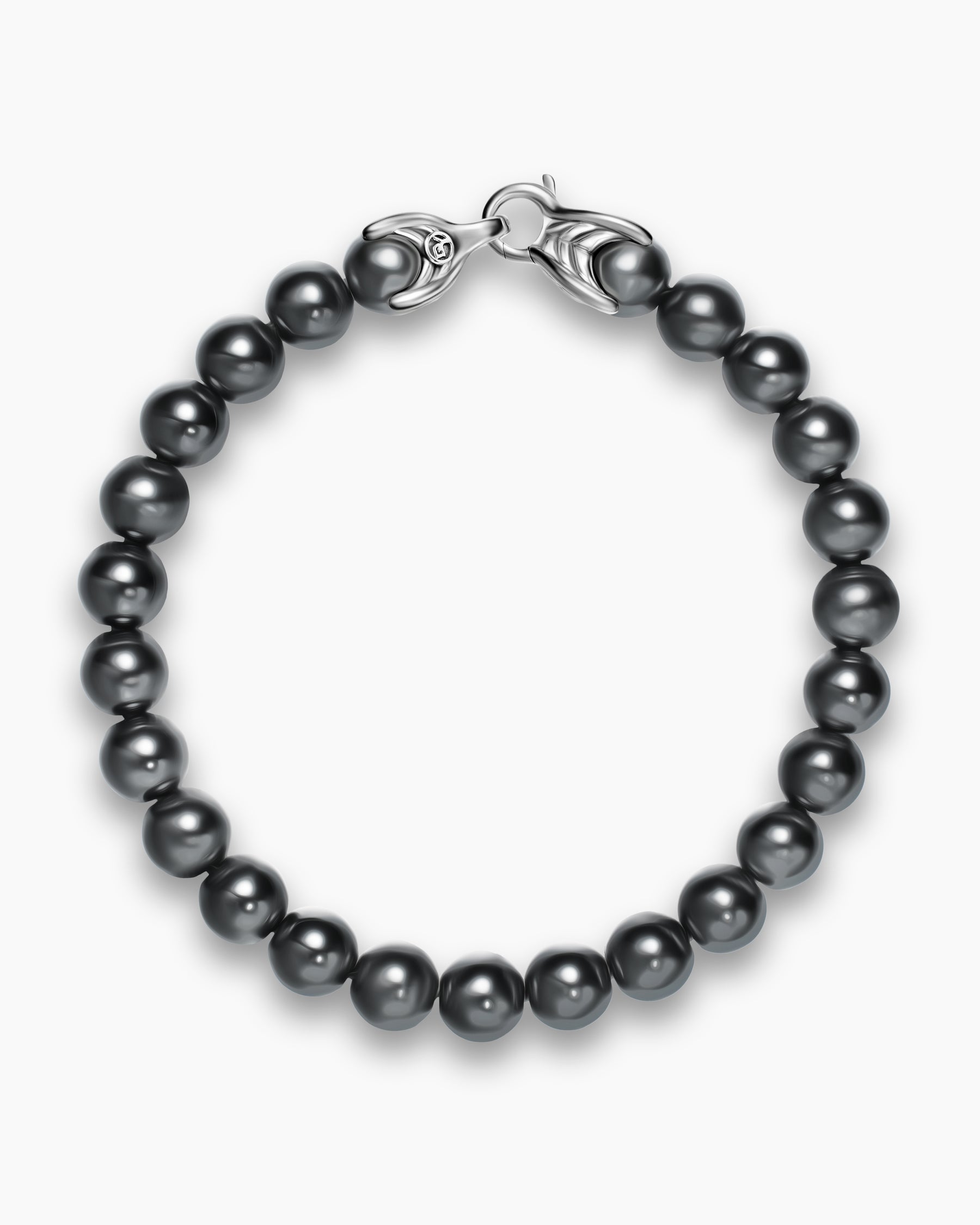 Alternative view of Spiritual Beads Bracelet in Sterling Silver with Hematine, 8mm