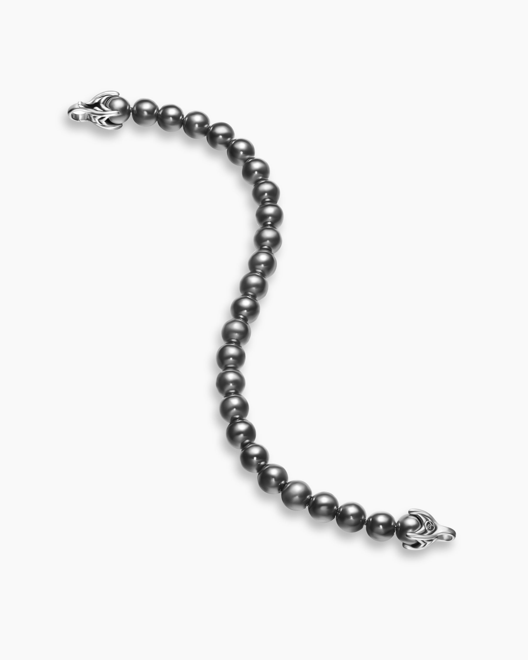 Spiritual Beads Bracelet in Sterling Silver with Hematine, 8mm - Image 3