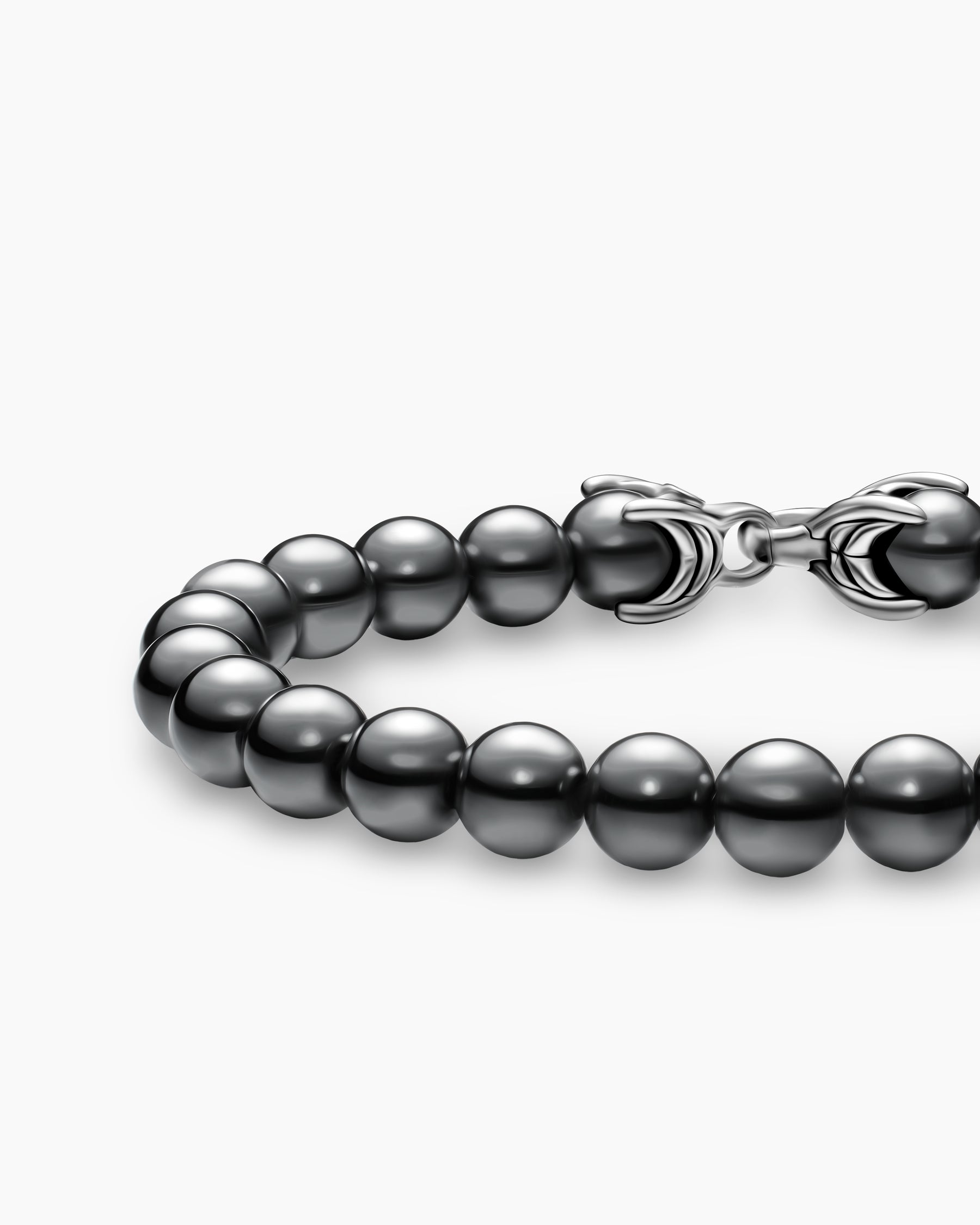 Spiritual Beads Bracelet in Sterling Silver with Hematine, 8mm - Image 4