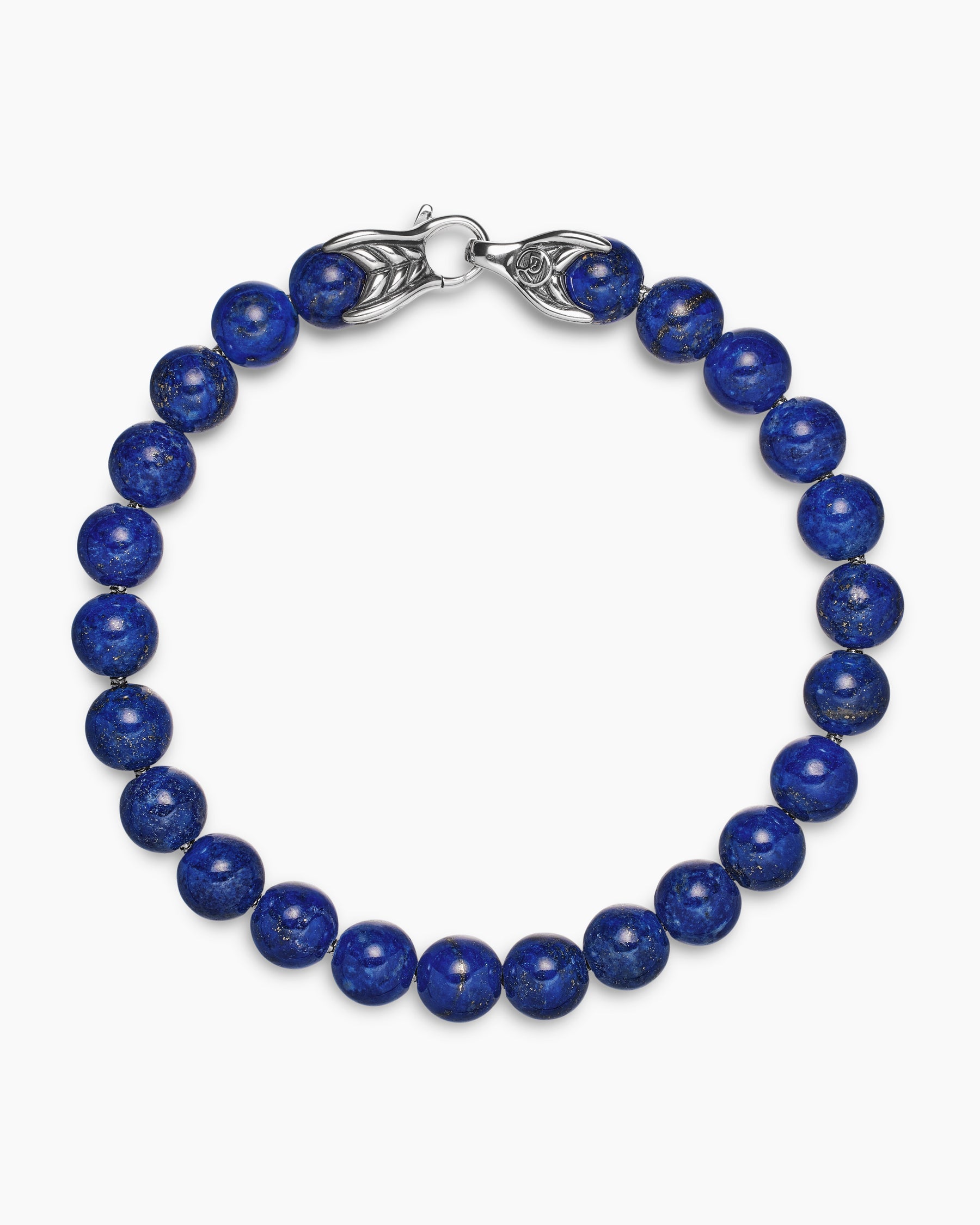 Spiritual Beads Bracelet in Sterling Silver with Lapis, 8mm - Image 3