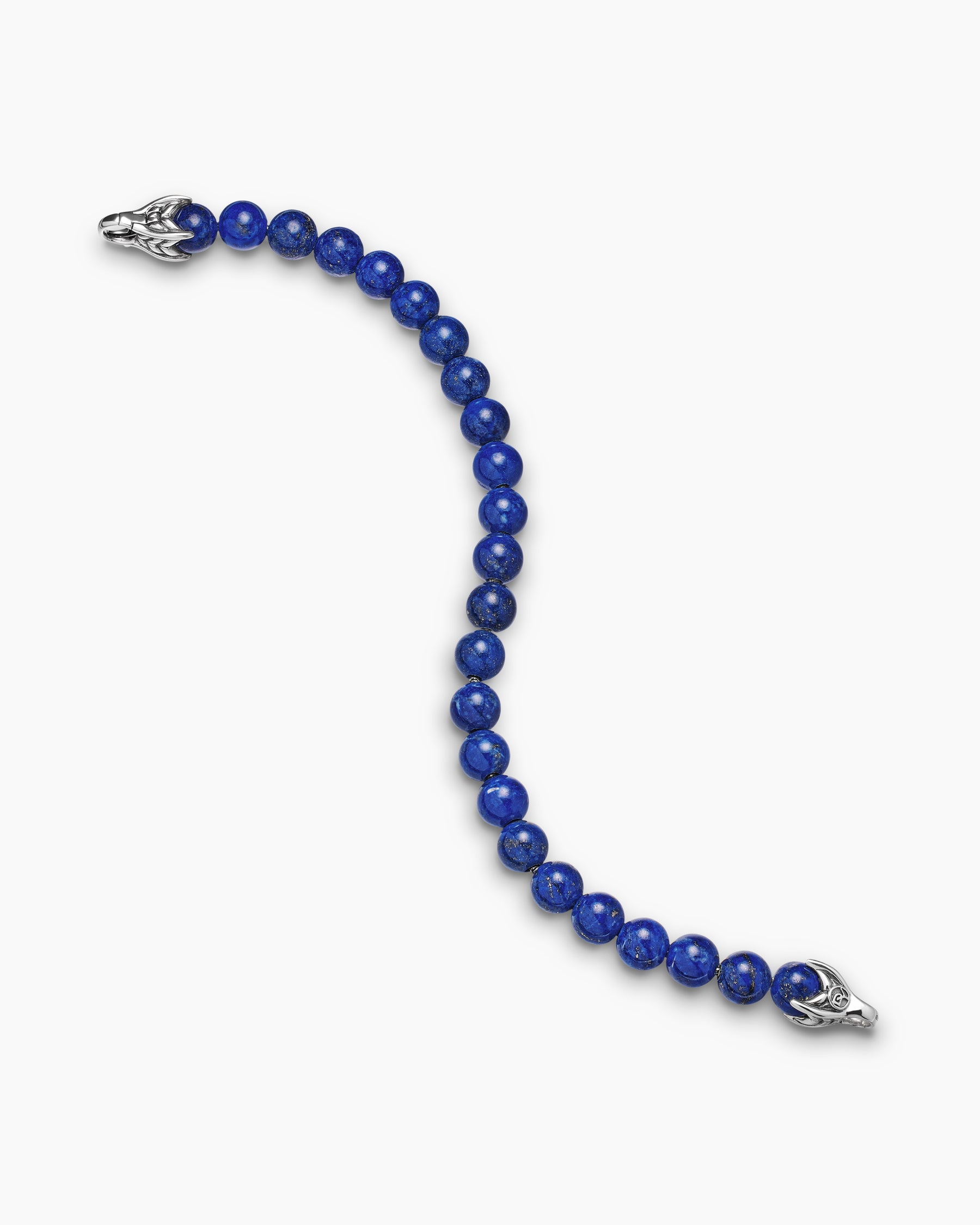 Spiritual Beads Bracelet in Sterling Silver with Lapis, 8mm - Image 4