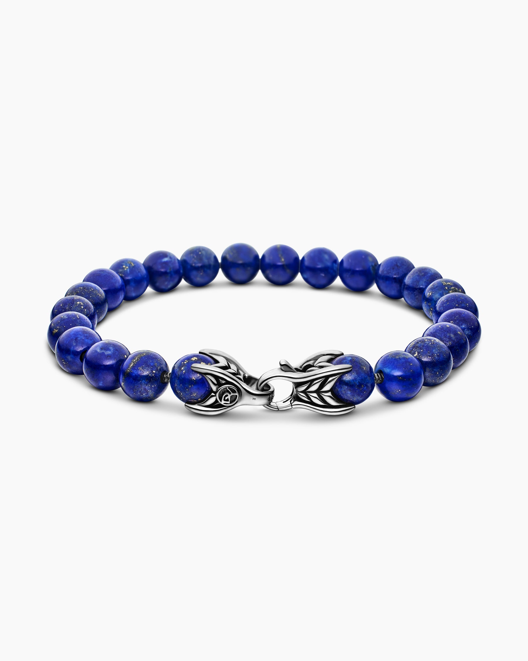 Spiritual Beads Bracelet in Sterling Silver with Lapis, 8mm - Image 5