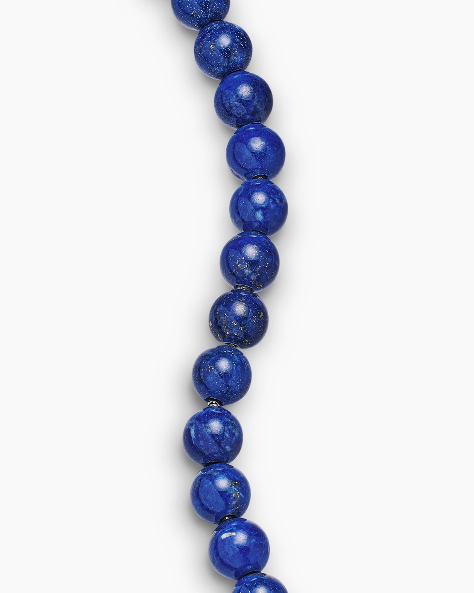 Spiritual Beads Bracelet in Sterling Silver with Lapis, 8mm - Image 6