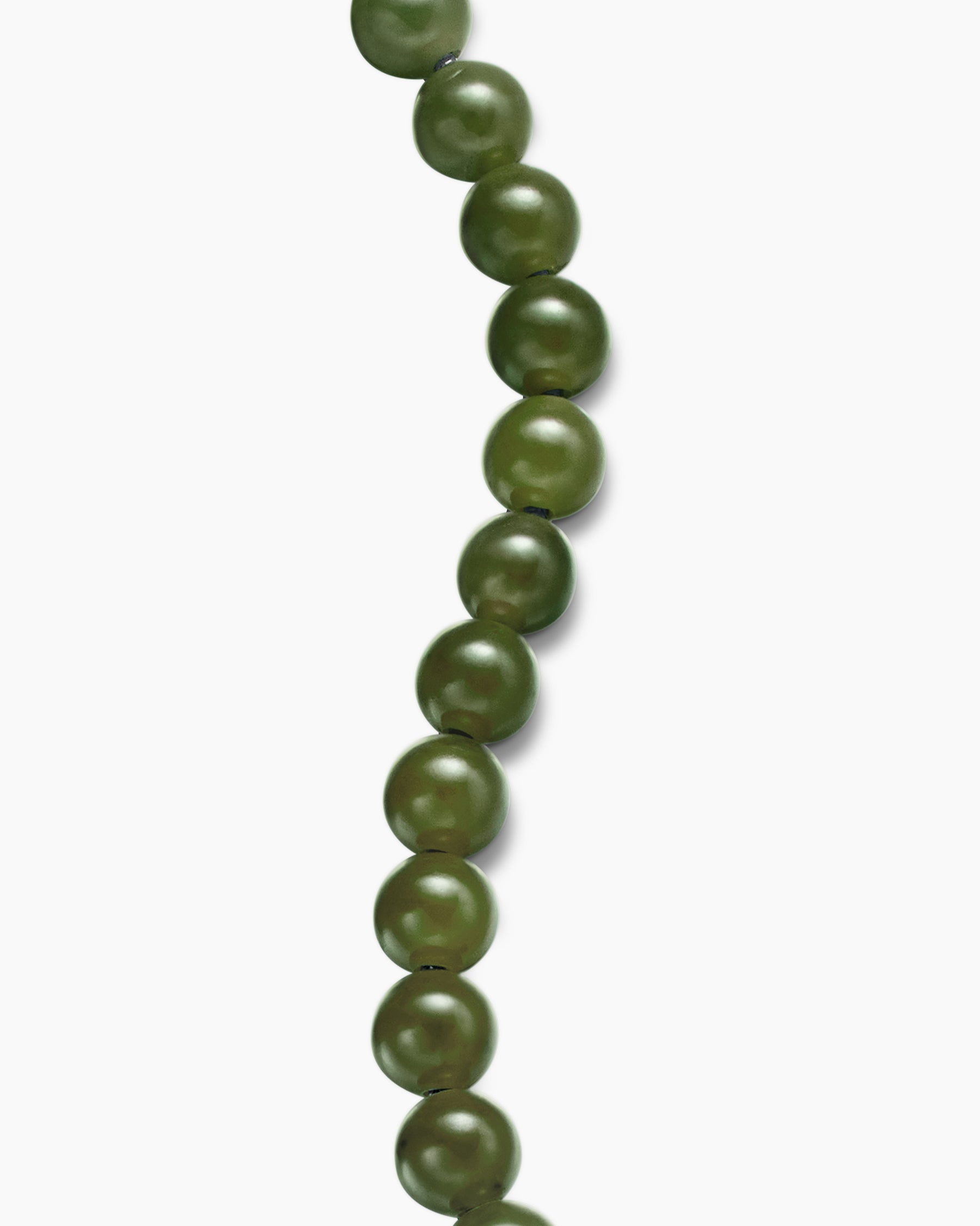 Spiritual Beads Bracelet in Sterling Silver with Nephrite Jade, 8mm - Image 6