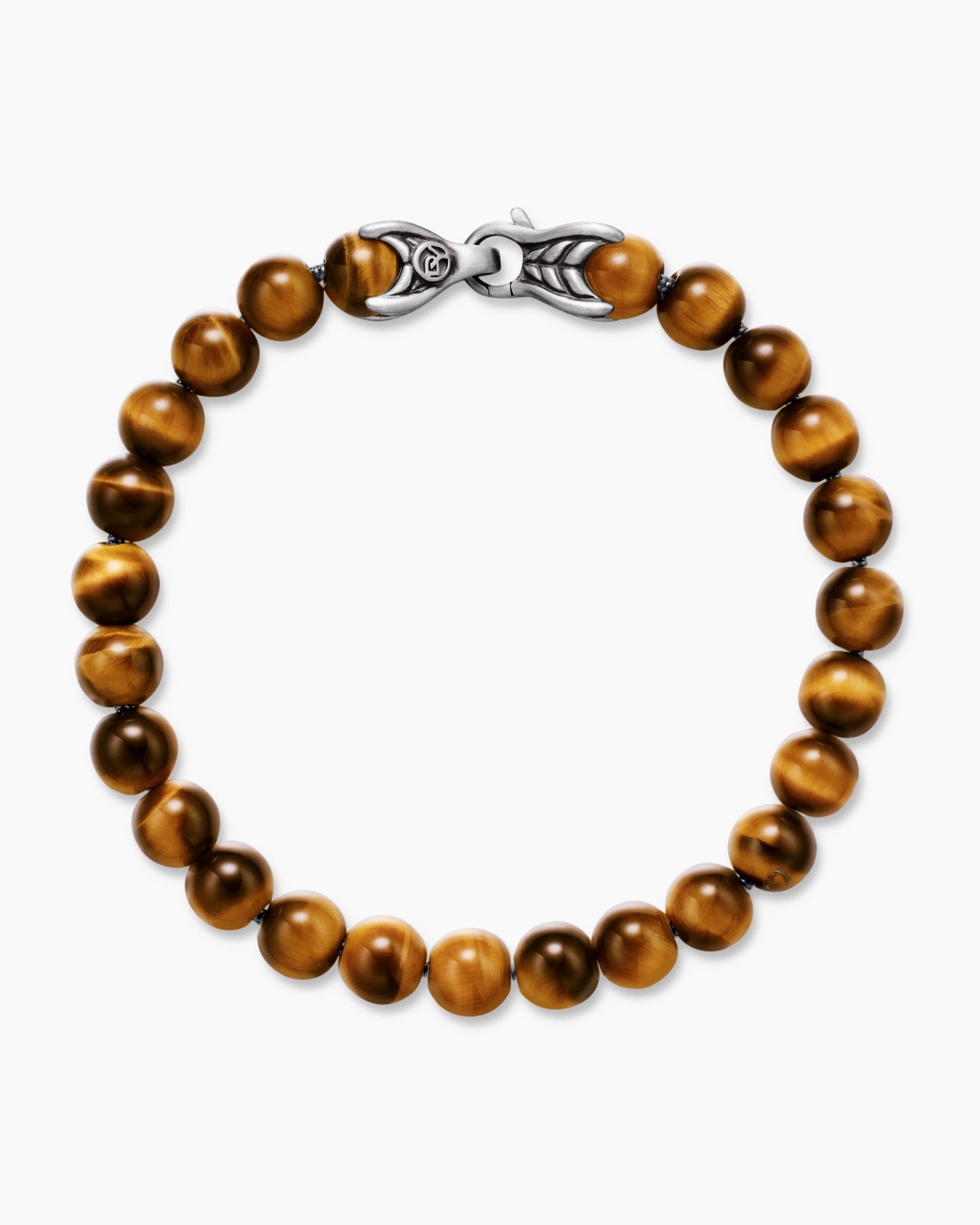 Spiritual Beads Bracelet in Sterling Silver with Tiger's Eye, 8mm - Image 3