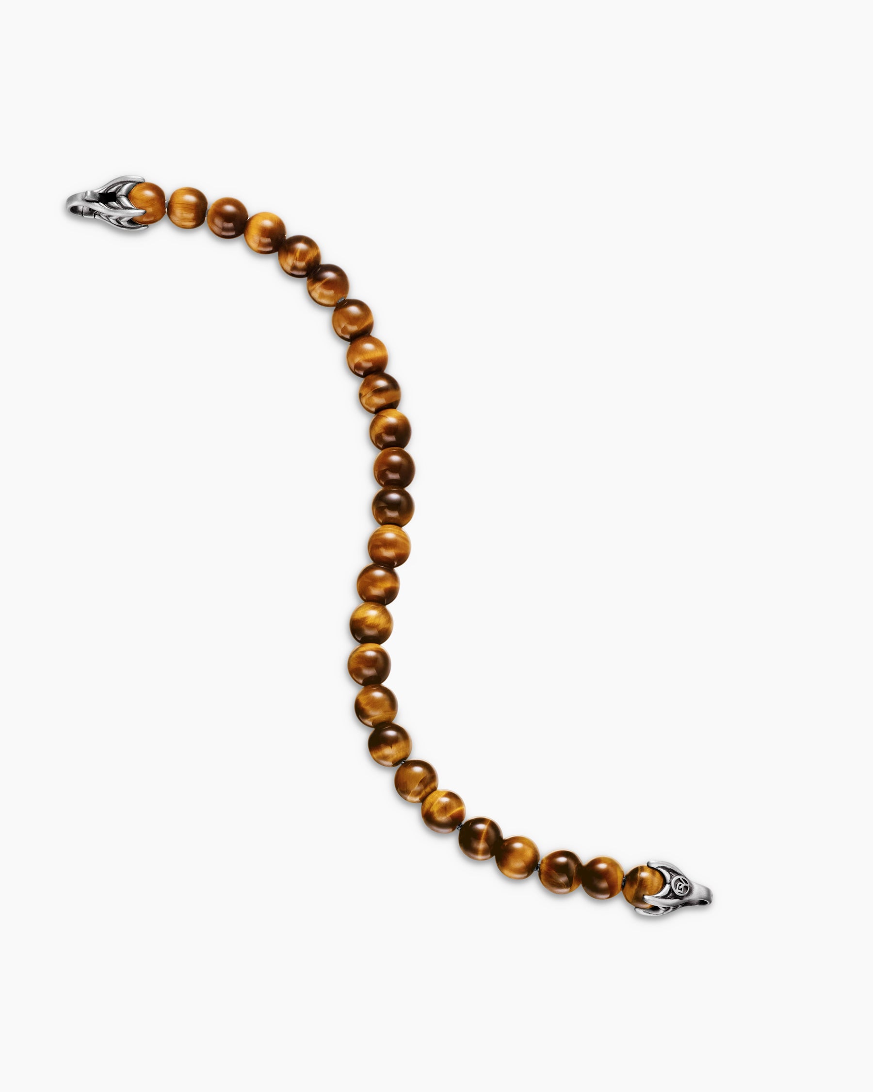 Spiritual Beads Bracelet in Sterling Silver with Tiger's Eye, 8mm - Image 4