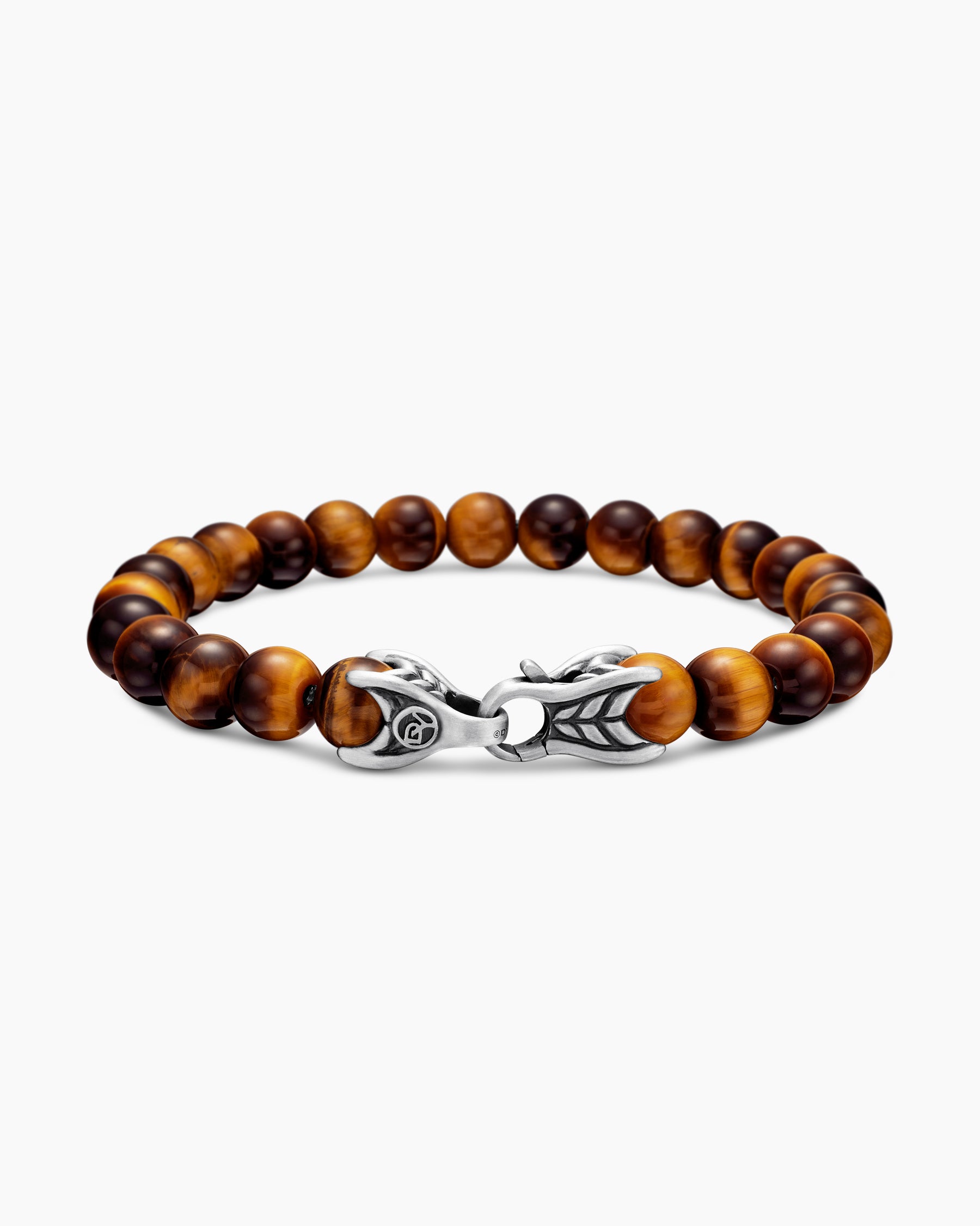 Spiritual Beads Bracelet in Sterling Silver with Tiger's Eye, 8mm - Image 5