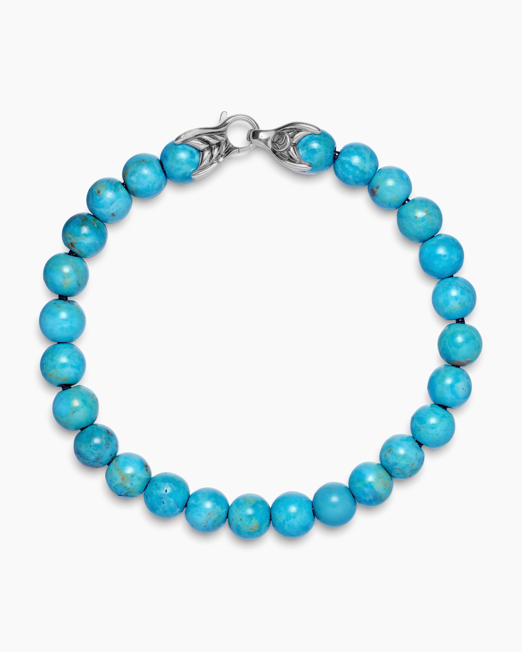 Spiritual Beads Bracelet in Sterling Silver with Turquoise, 8mm - Image 3