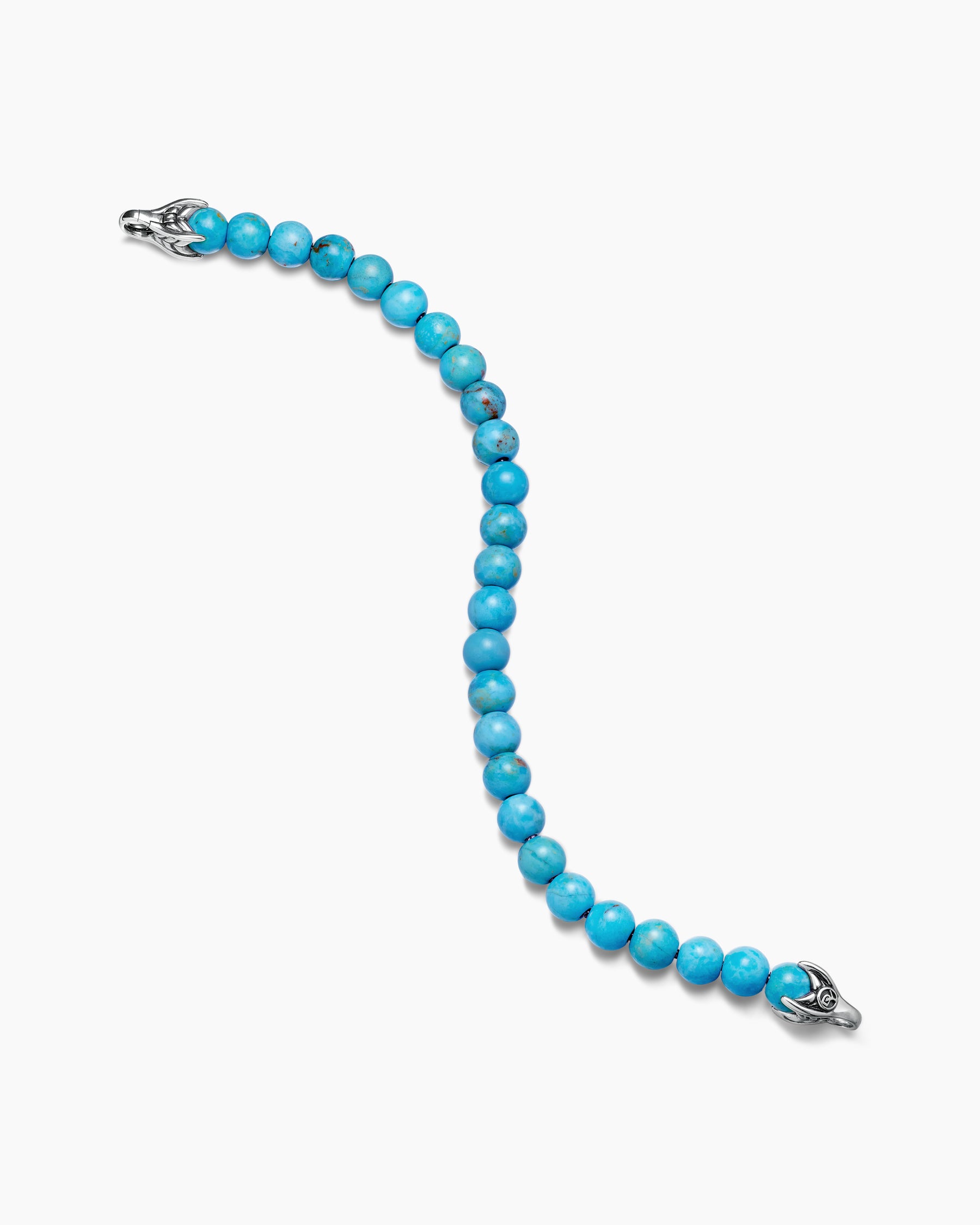 Spiritual Beads Bracelet in Sterling Silver with Turquoise, 8mm - Image 4