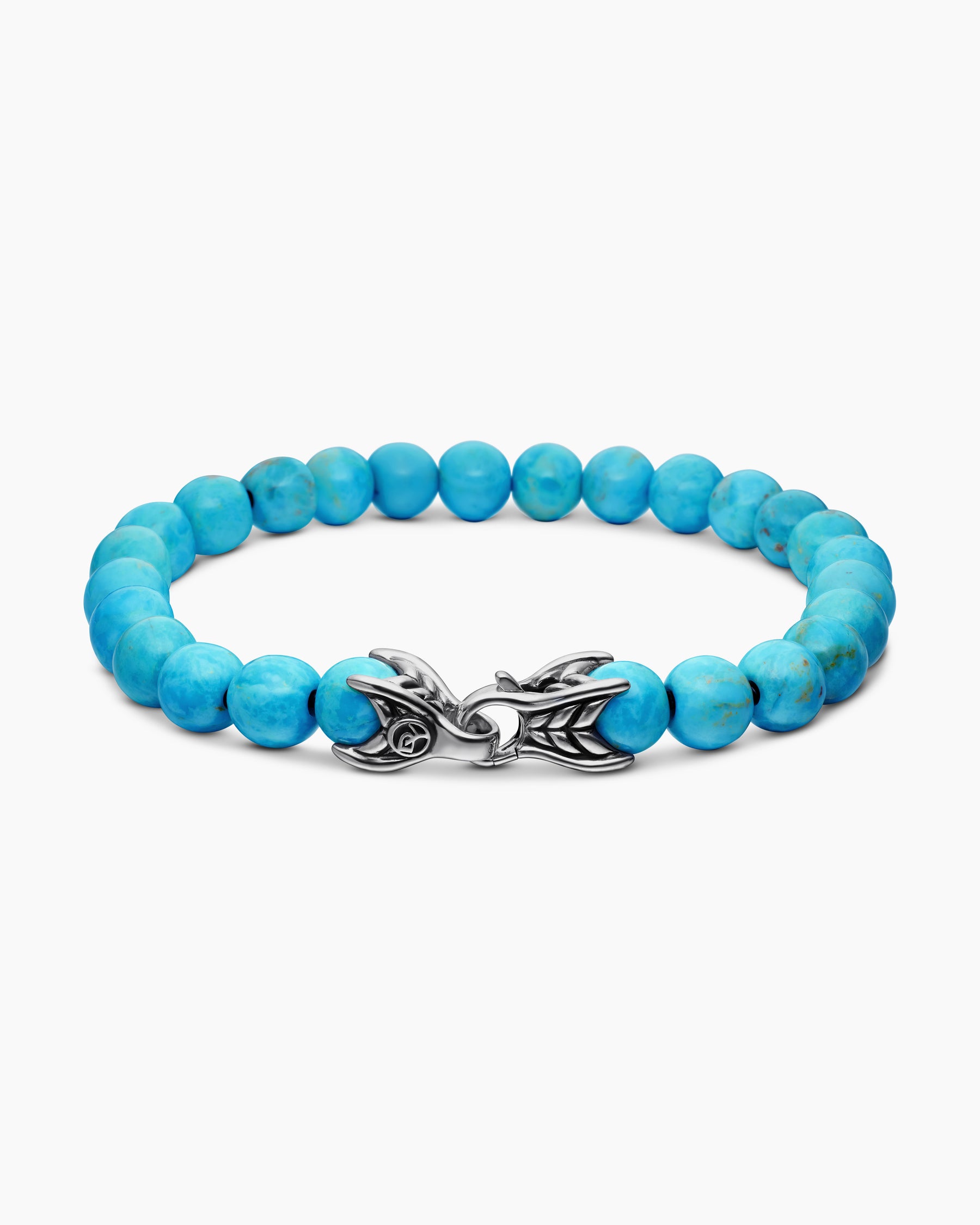 Spiritual Beads Bracelet in Sterling Silver with Turquoise, 8mm - Image 5
