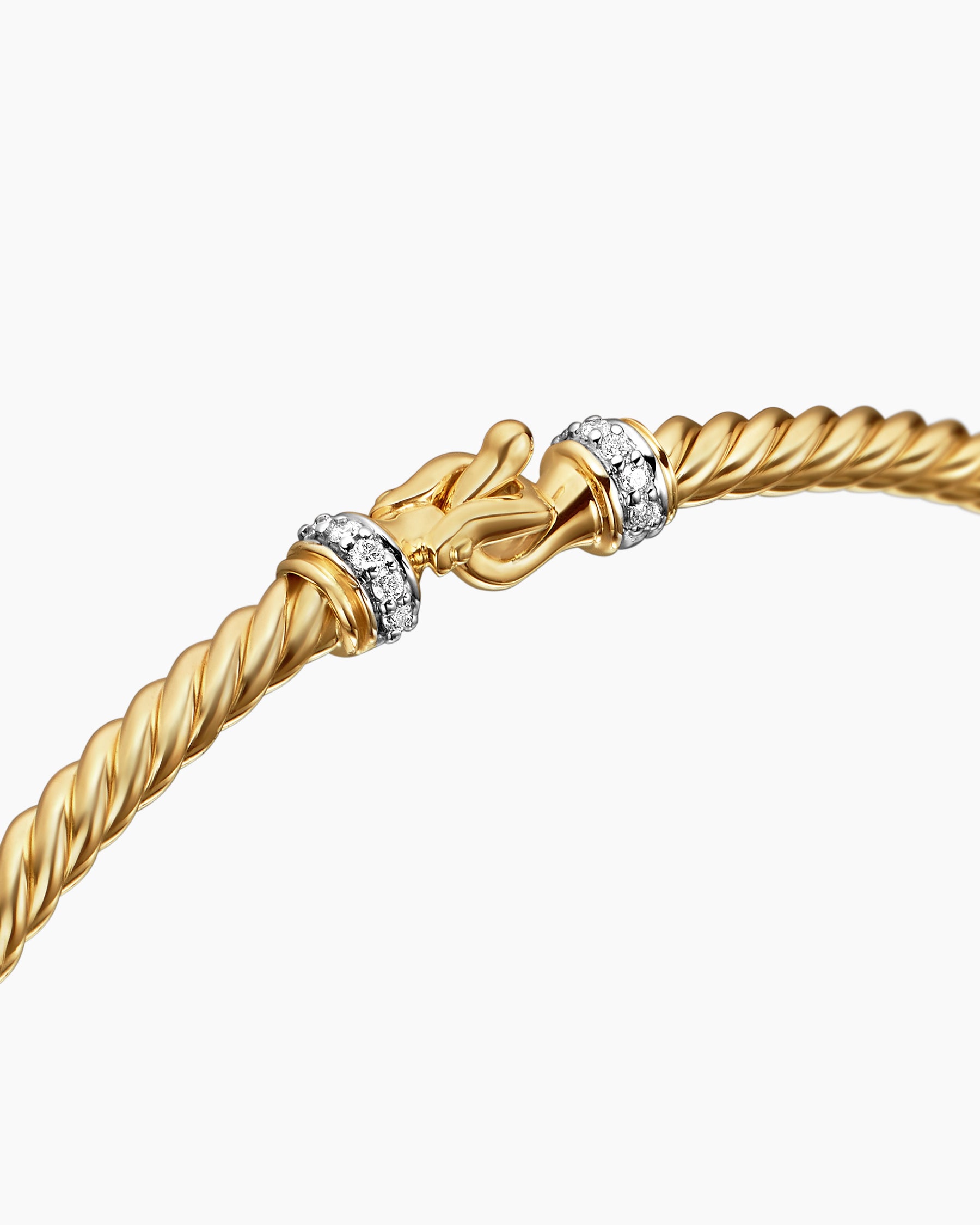 Buckle Classic Cable Bracelet in 18K Yellow Gold with Diamonds, 2.6mm - Image 5
