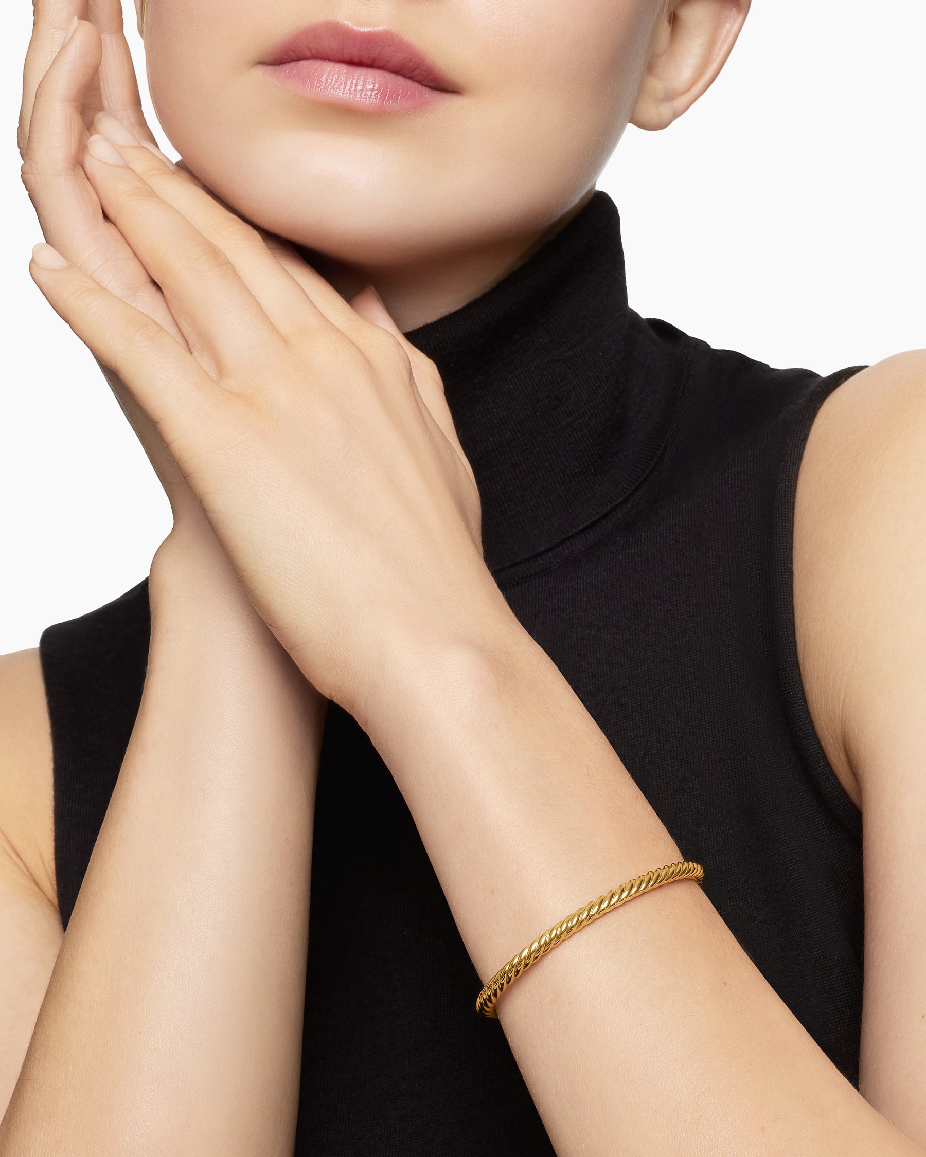 Cable Flex Bracelet in 18K Yellow Gold, 4mm - Image 7
