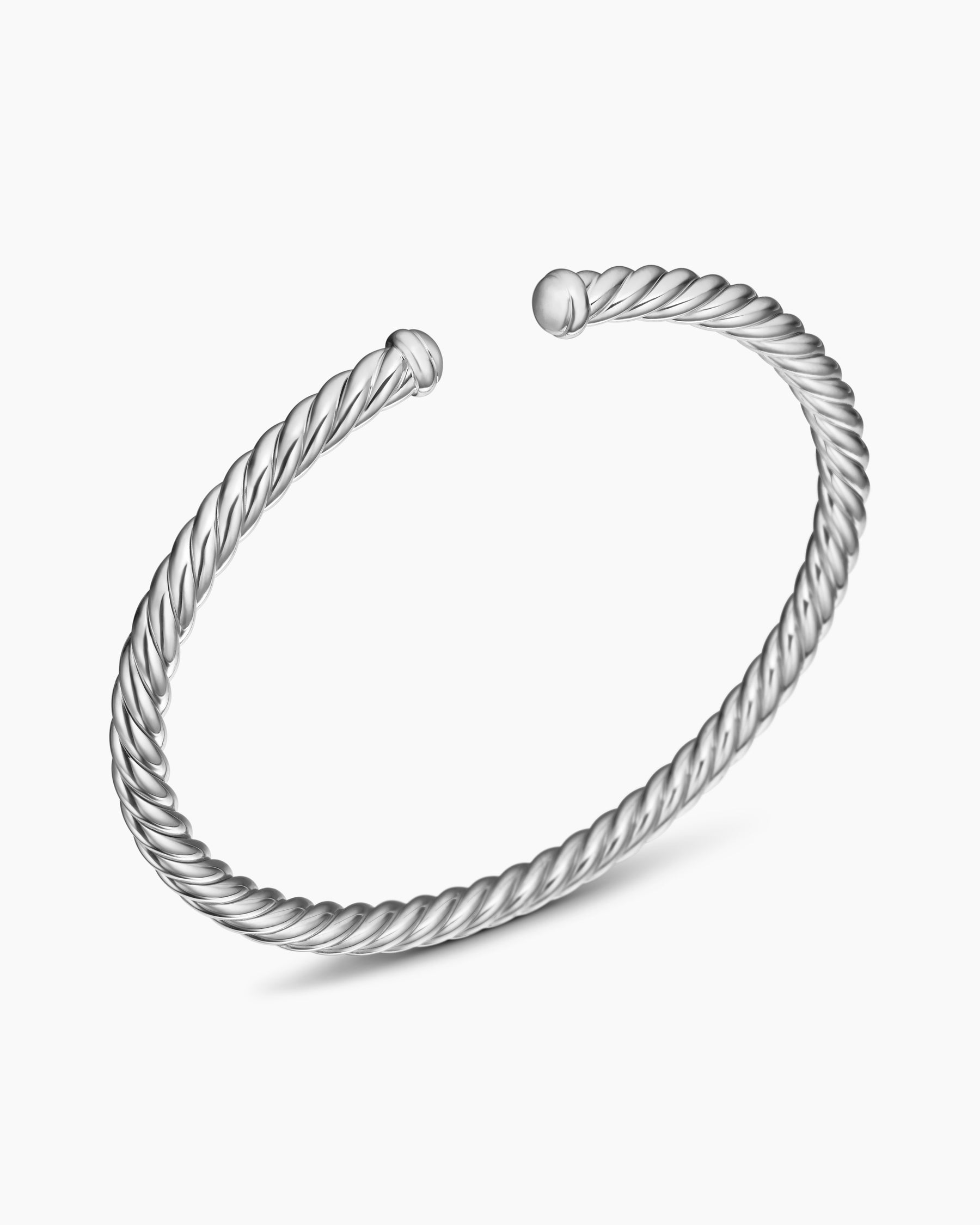 Cable Flex Bracelet in 18K White Gold, 4mm - Image 3