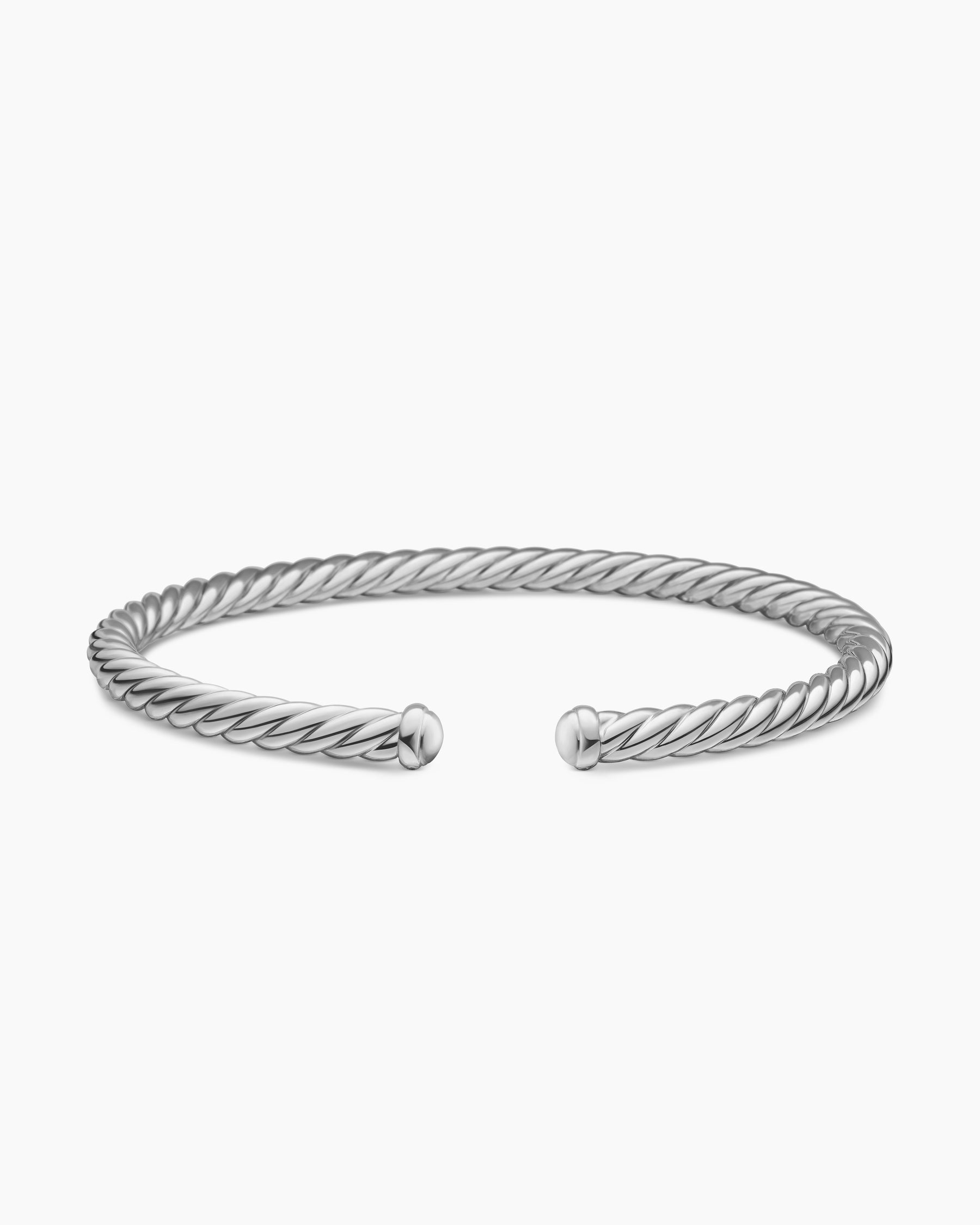 Cable Flex Bracelet in 18K White Gold, 4mm - Image 4
