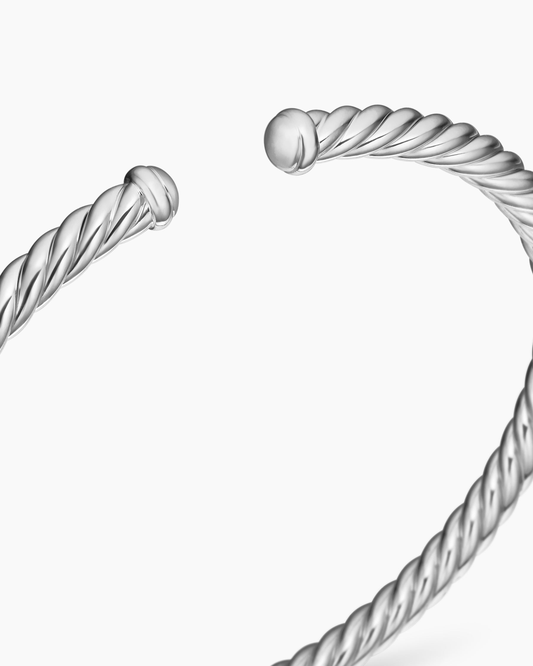 Cable Flex Bracelet in 18K White Gold, 4mm - Image 5