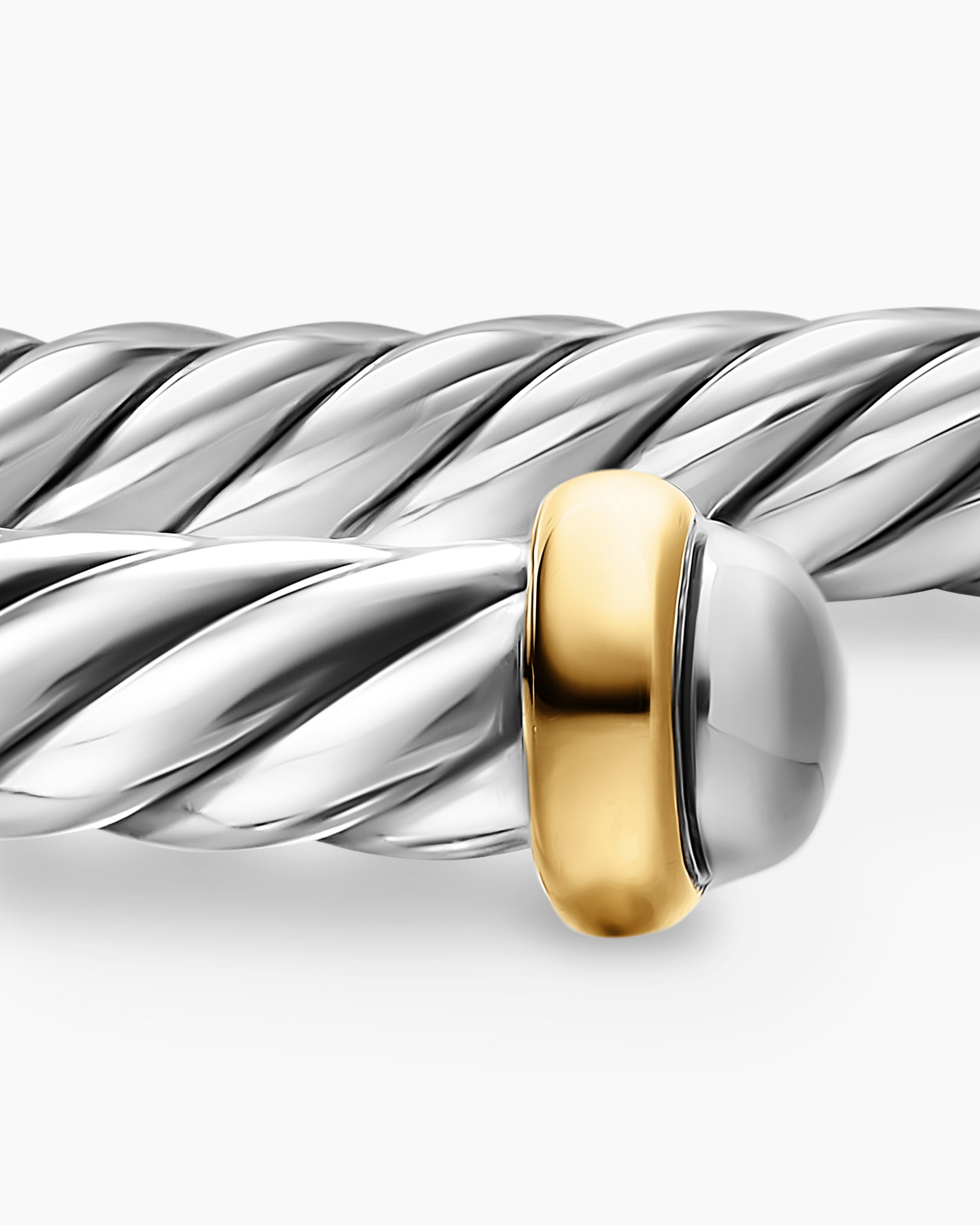 Cable Flex Bracelet in Sterling Silver with 14K Yellow Gold, 4mm - Image 6