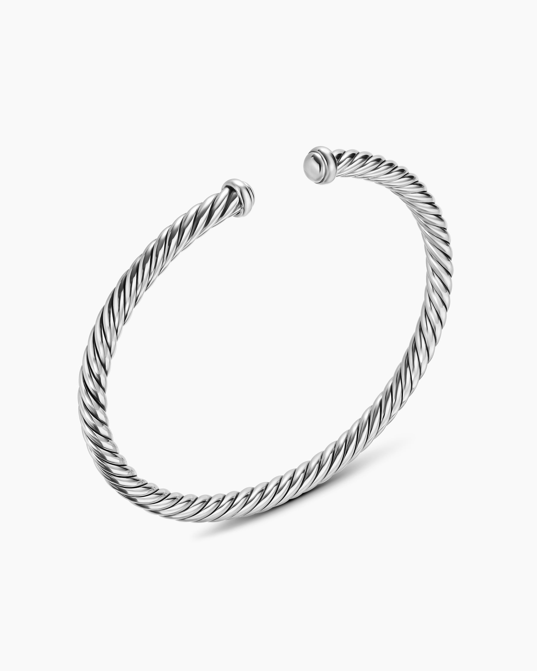 Cable Flex Bracelet in Sterling Silver, 4mm - Image 3