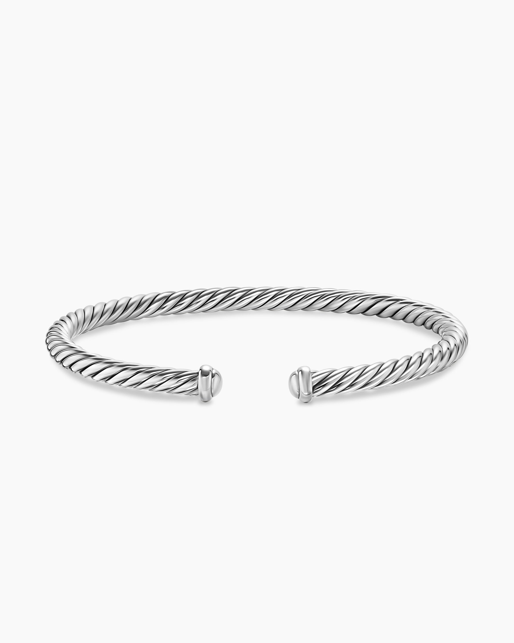 Cable Flex Bracelet in Sterling Silver, 4mm - Image 4