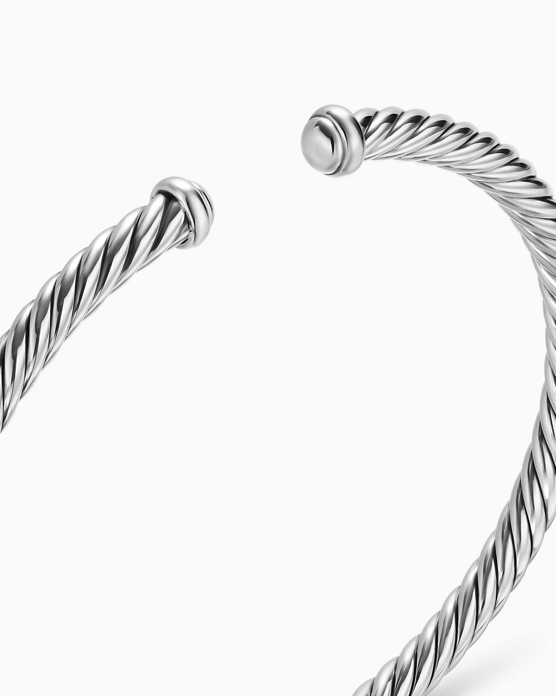 Cable Flex Bracelet in Sterling Silver, 4mm - Image 5