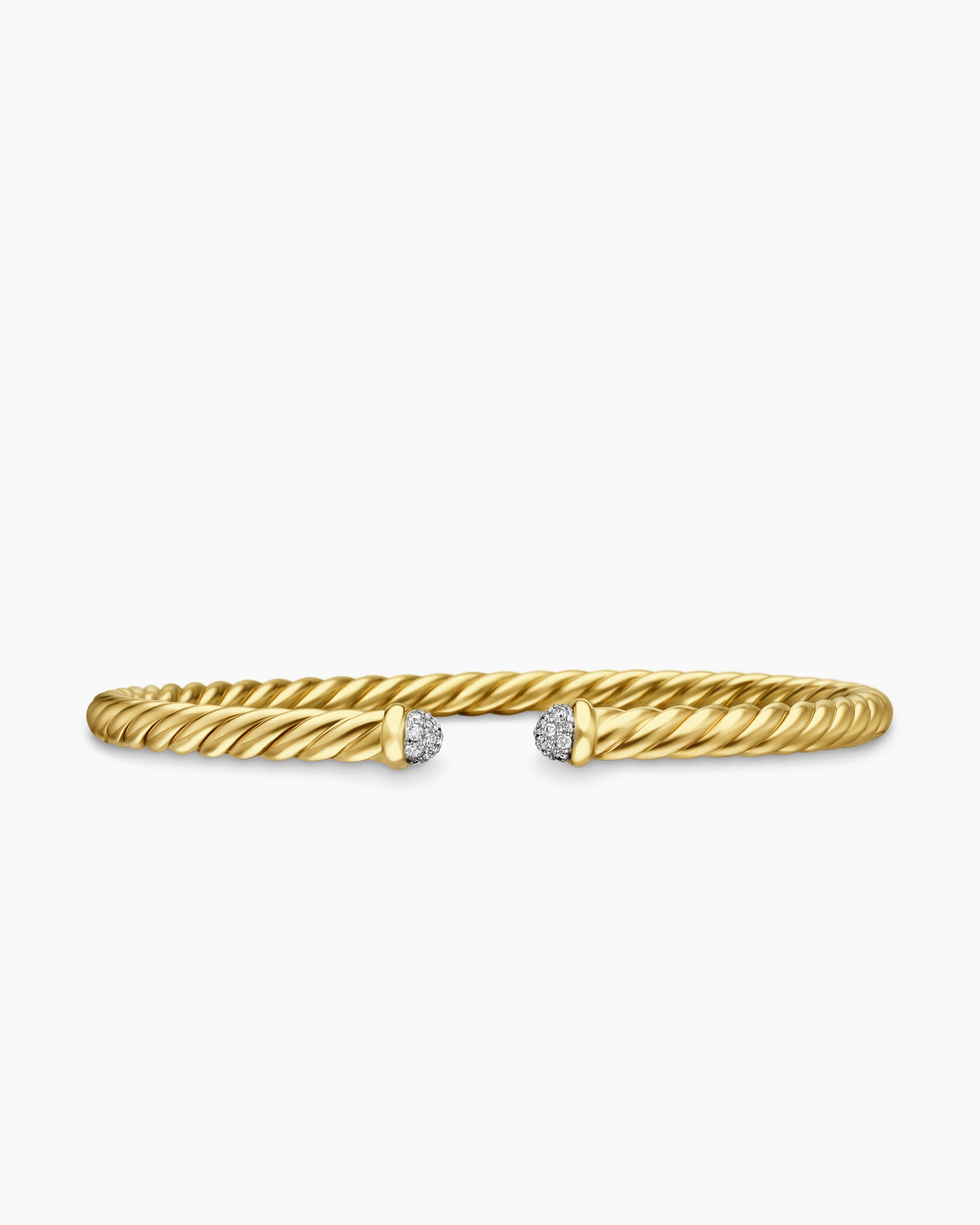 Cablespira Flex Bracelet in 18K Yellow Gold with Diamonds, 4mm