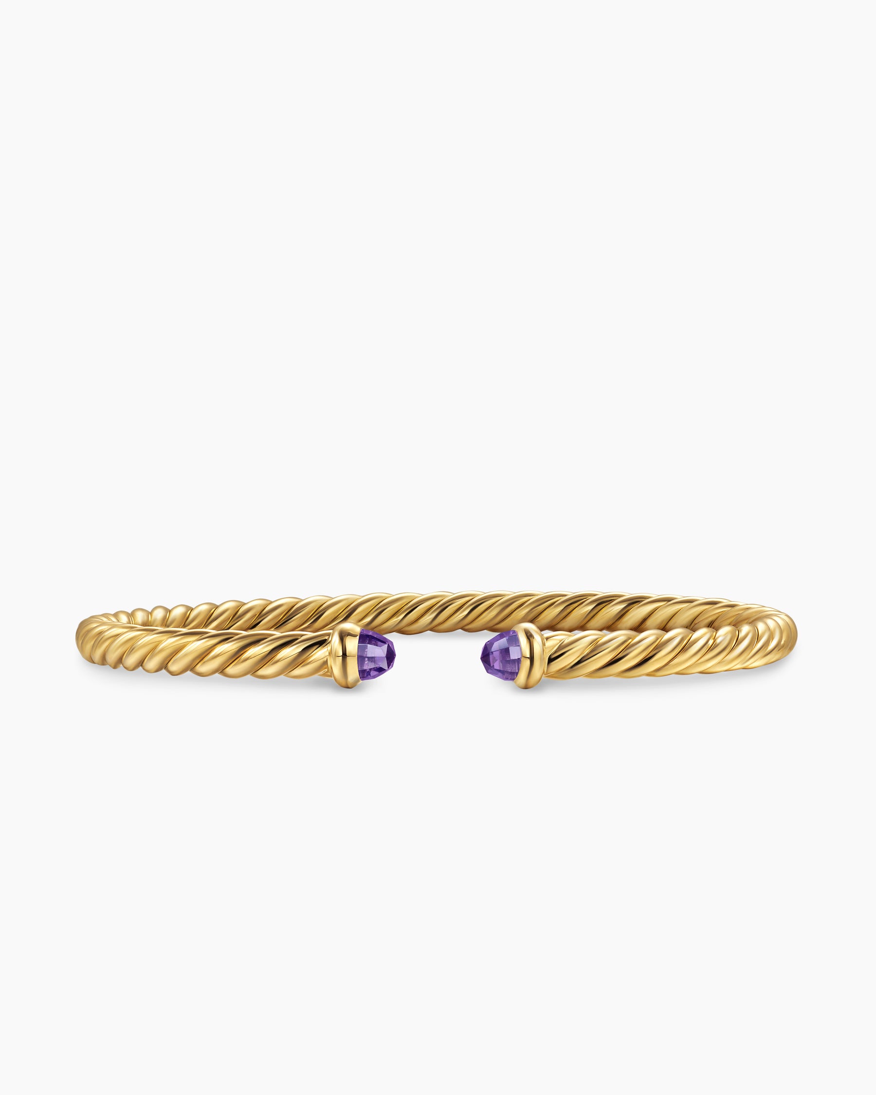 Cablespira Flex Bracelet in 18K Yellow Gold with Amethyst, 4mm