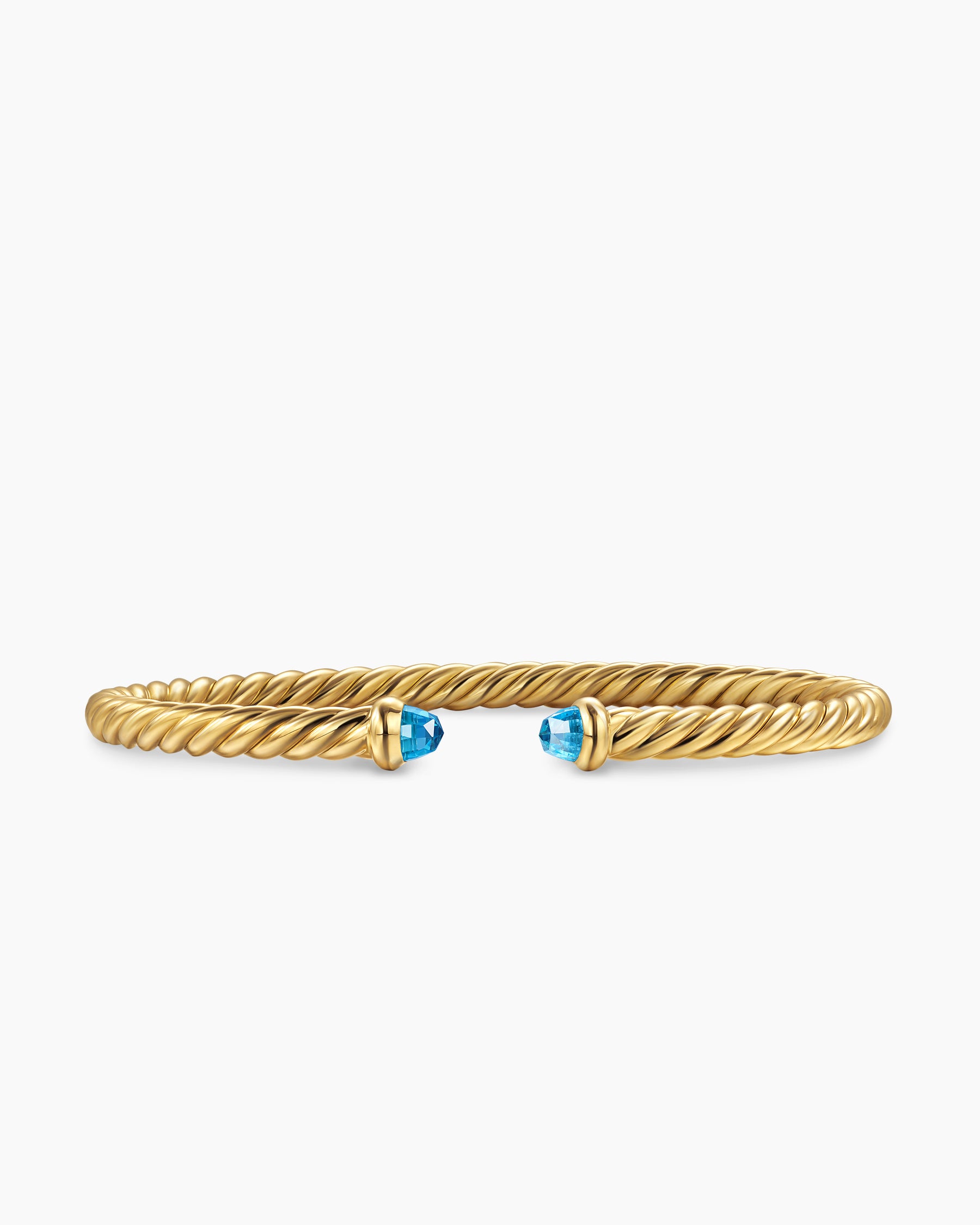 Cablespira Flex Bracelet in 18K Yellow Gold with Blue Topaz, 4mm