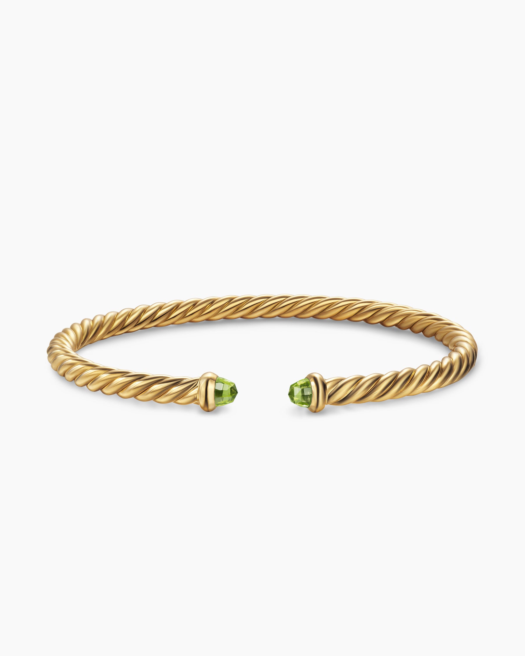 Cablespira Flex Bracelet in 18K Yellow Gold with Peridot, 4mm - Image 4