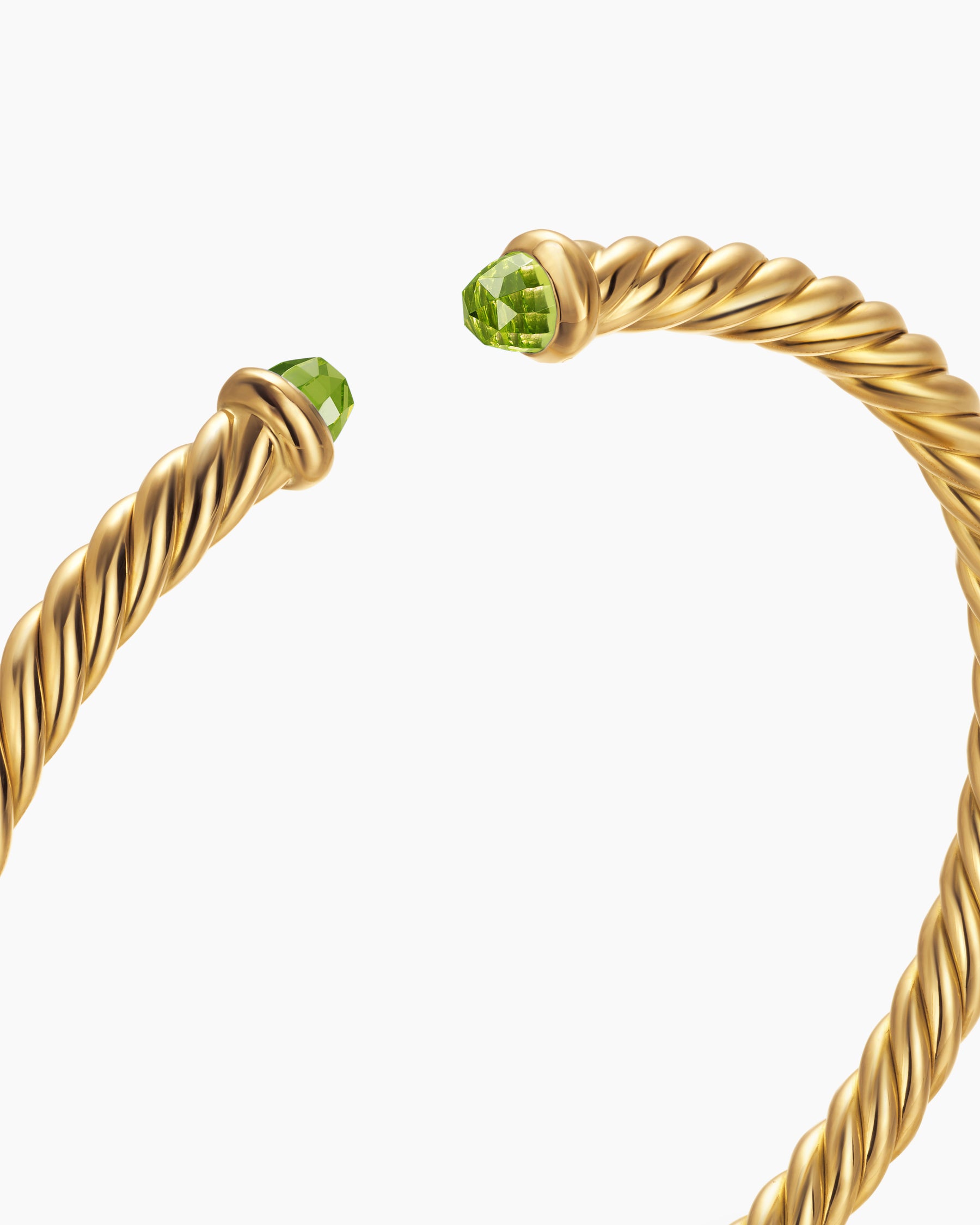 Cablespira Flex Bracelet in 18K Yellow Gold with Peridot, 4mm - Image 5