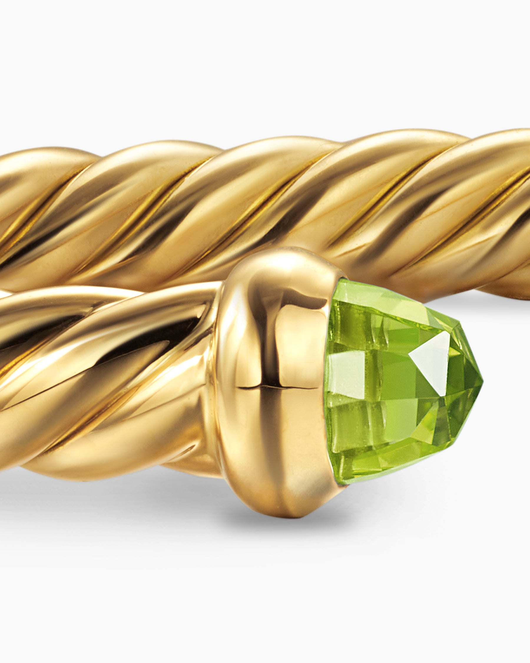 Cablespira Flex Bracelet in 18K Yellow Gold with Peridot, 4mm - Image 6