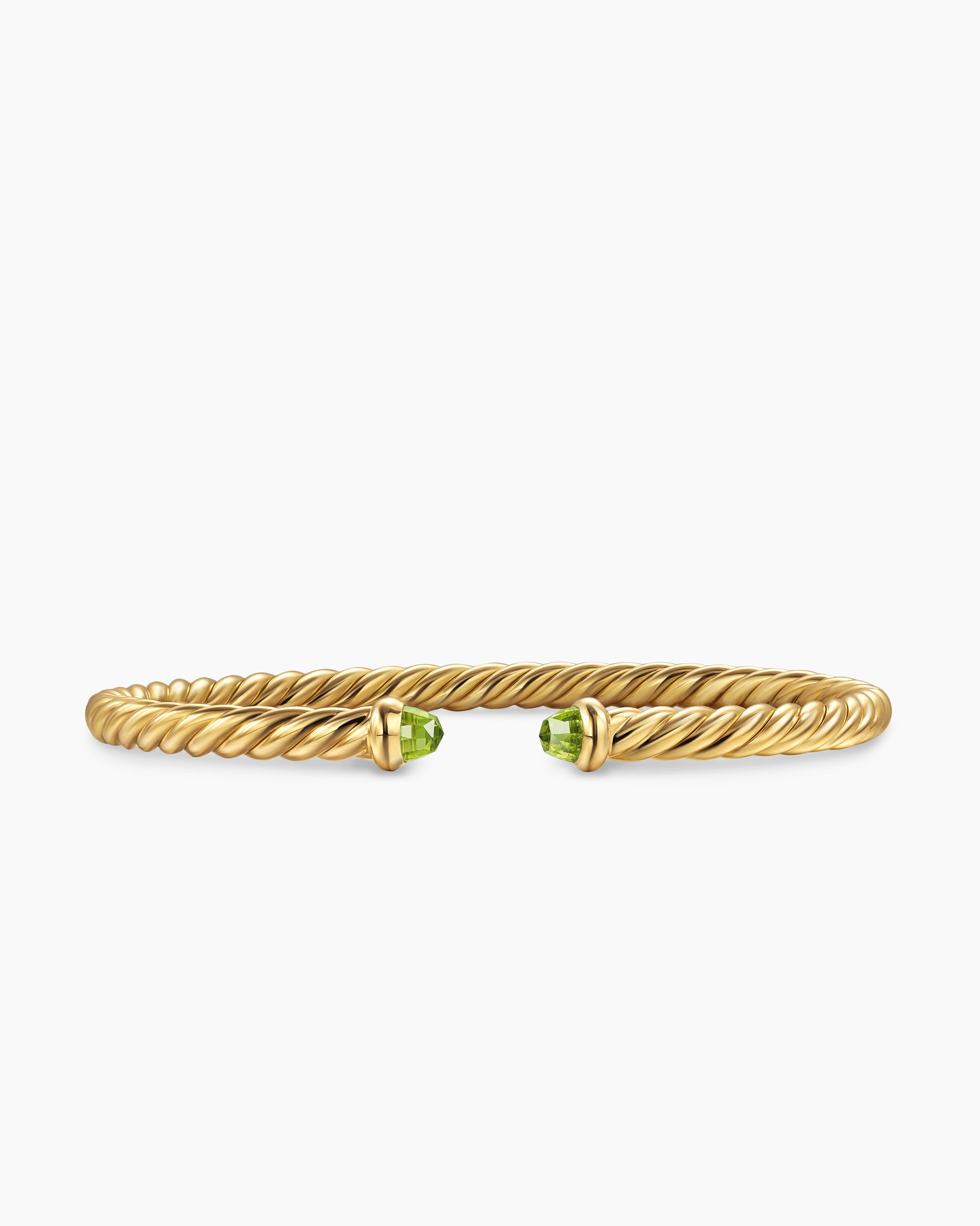 Cablespira Flex Bracelet in 18K Yellow Gold with Peridot, 4mm