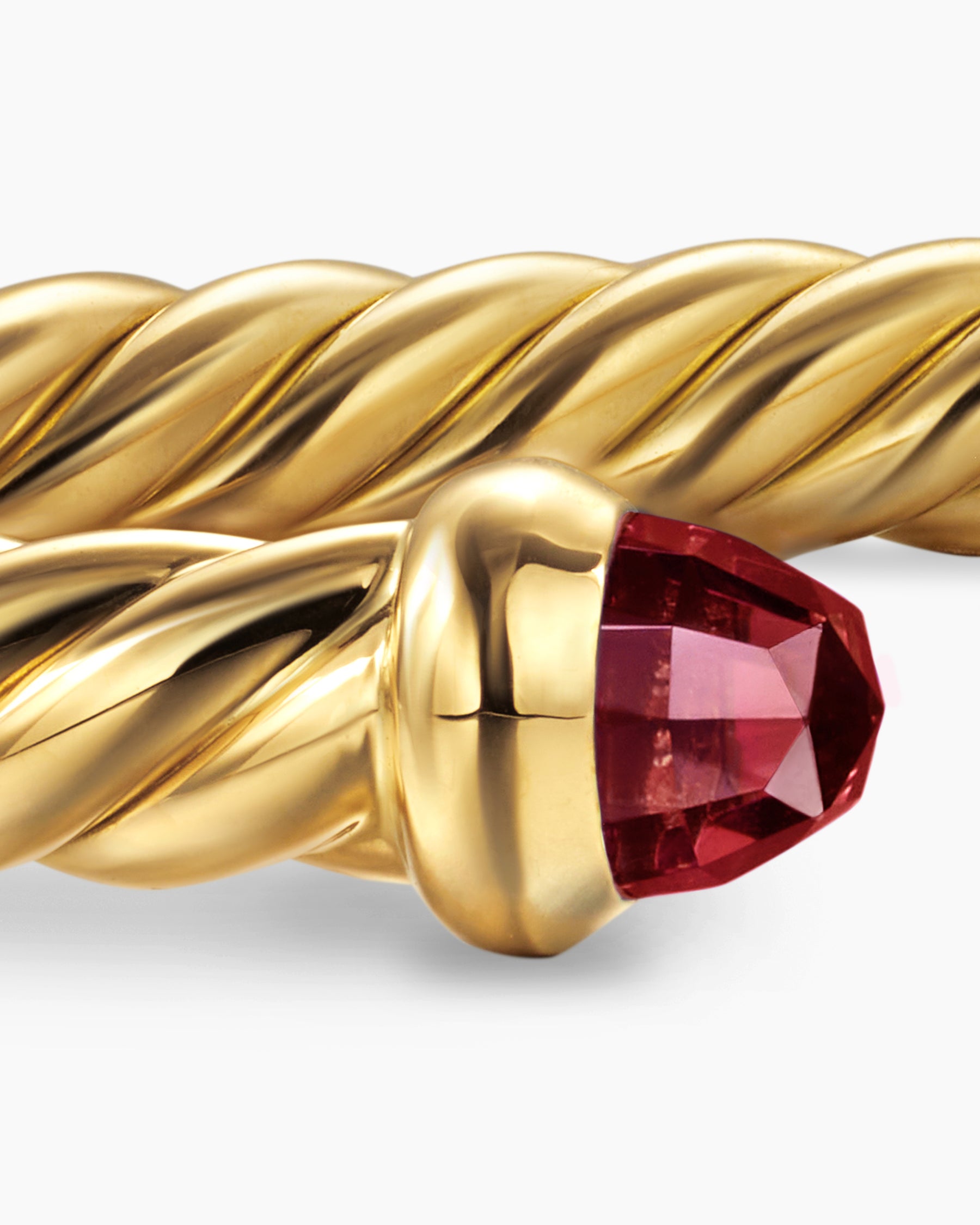 Cablespira Flex Bracelet in 18K Yellow Gold with Rhodolite Garnet, 4mm - Image 6