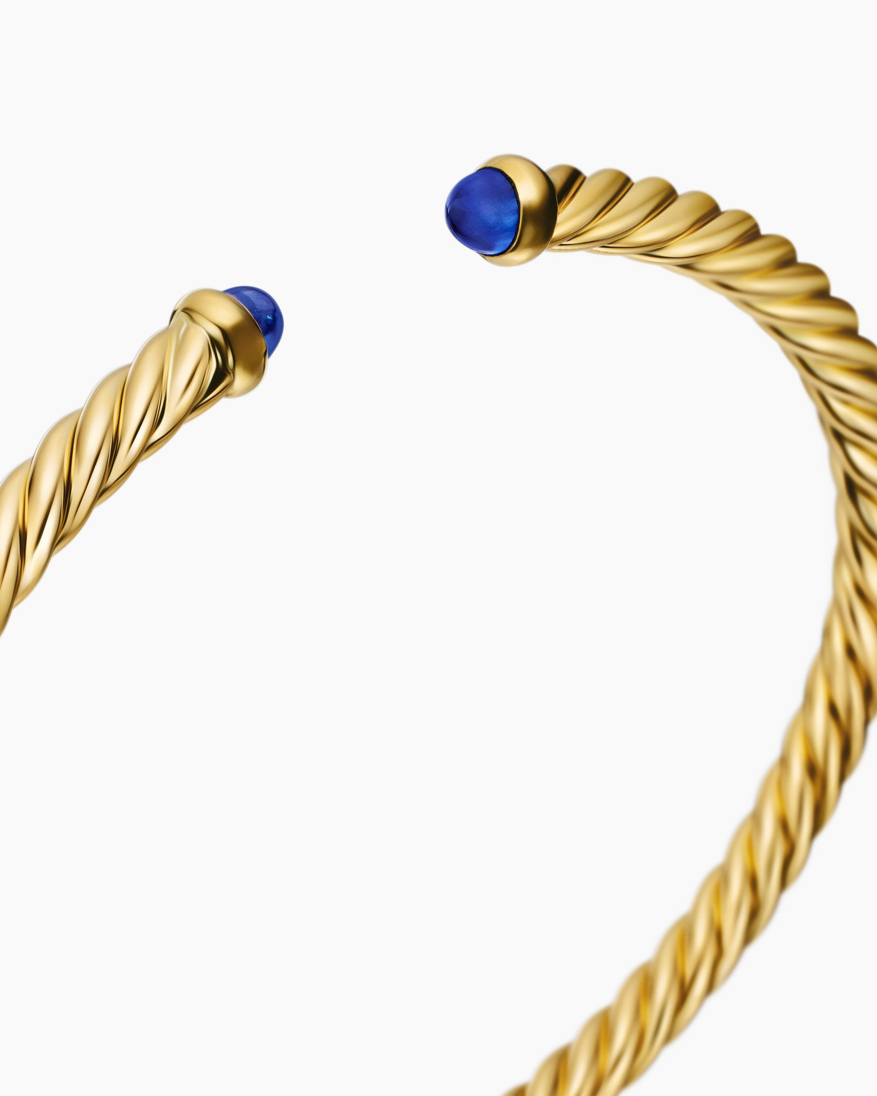 Cablespira Flex Bracelet in 18K Yellow Gold with Blue Sapphires, 4mm - Image 5