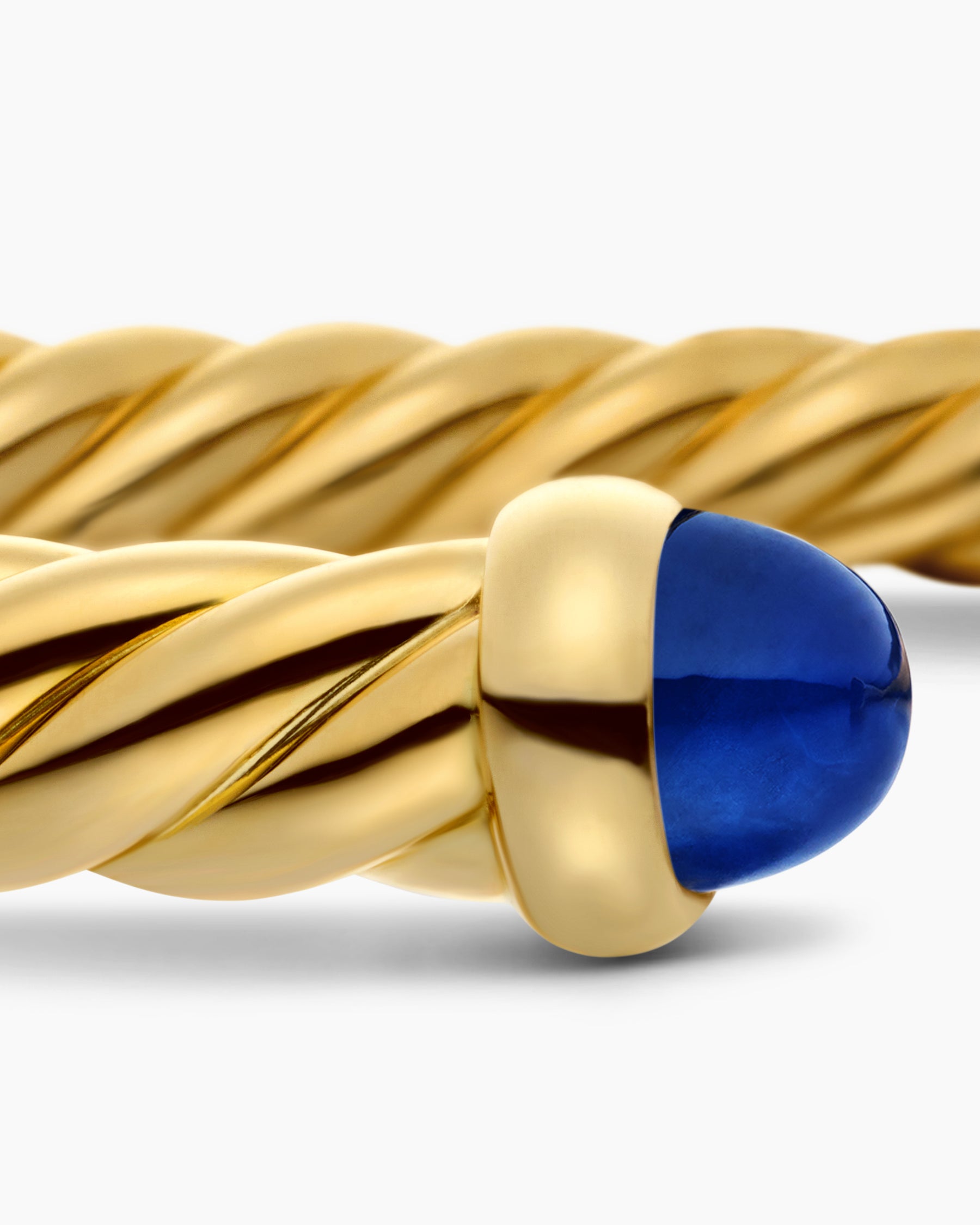 Cablespira Flex Bracelet in 18K Yellow Gold with Blue Sapphires, 4mm - Image 6