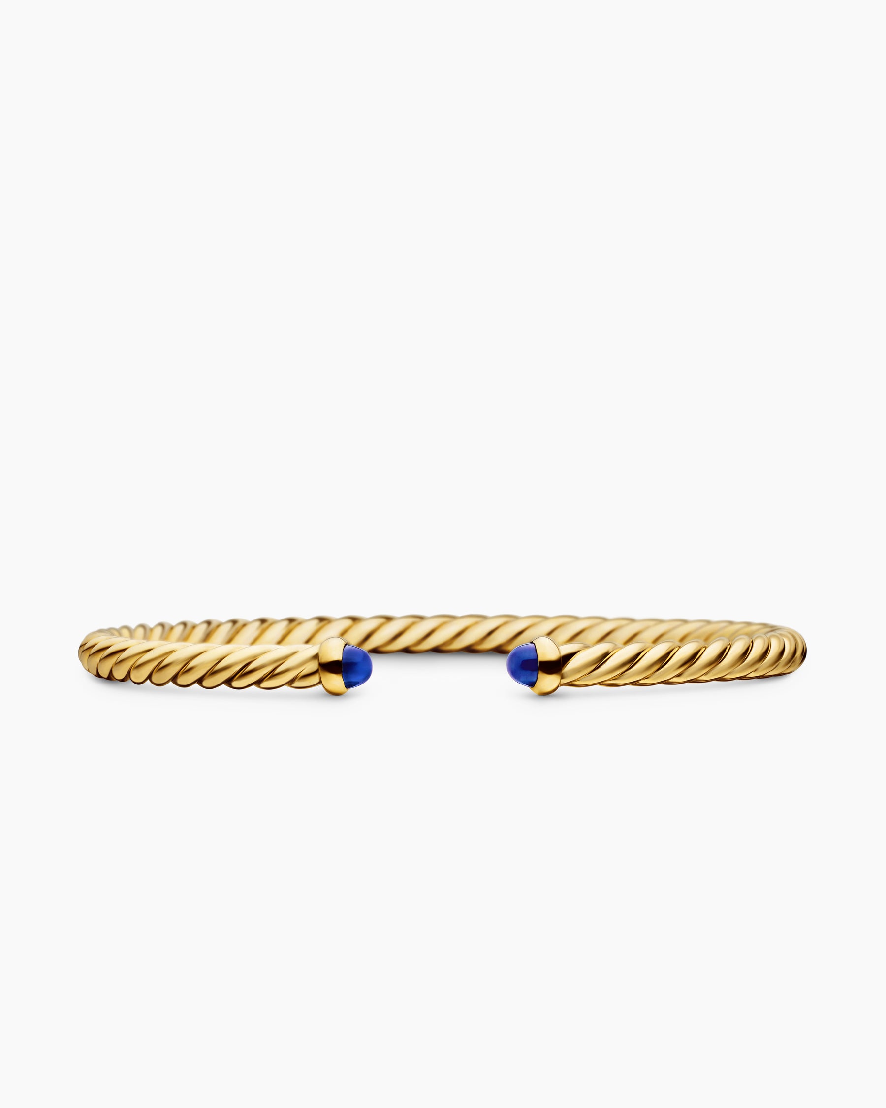 Cablespira Flex Bracelet in 18K Yellow Gold with Blue Sapphires, 4mm