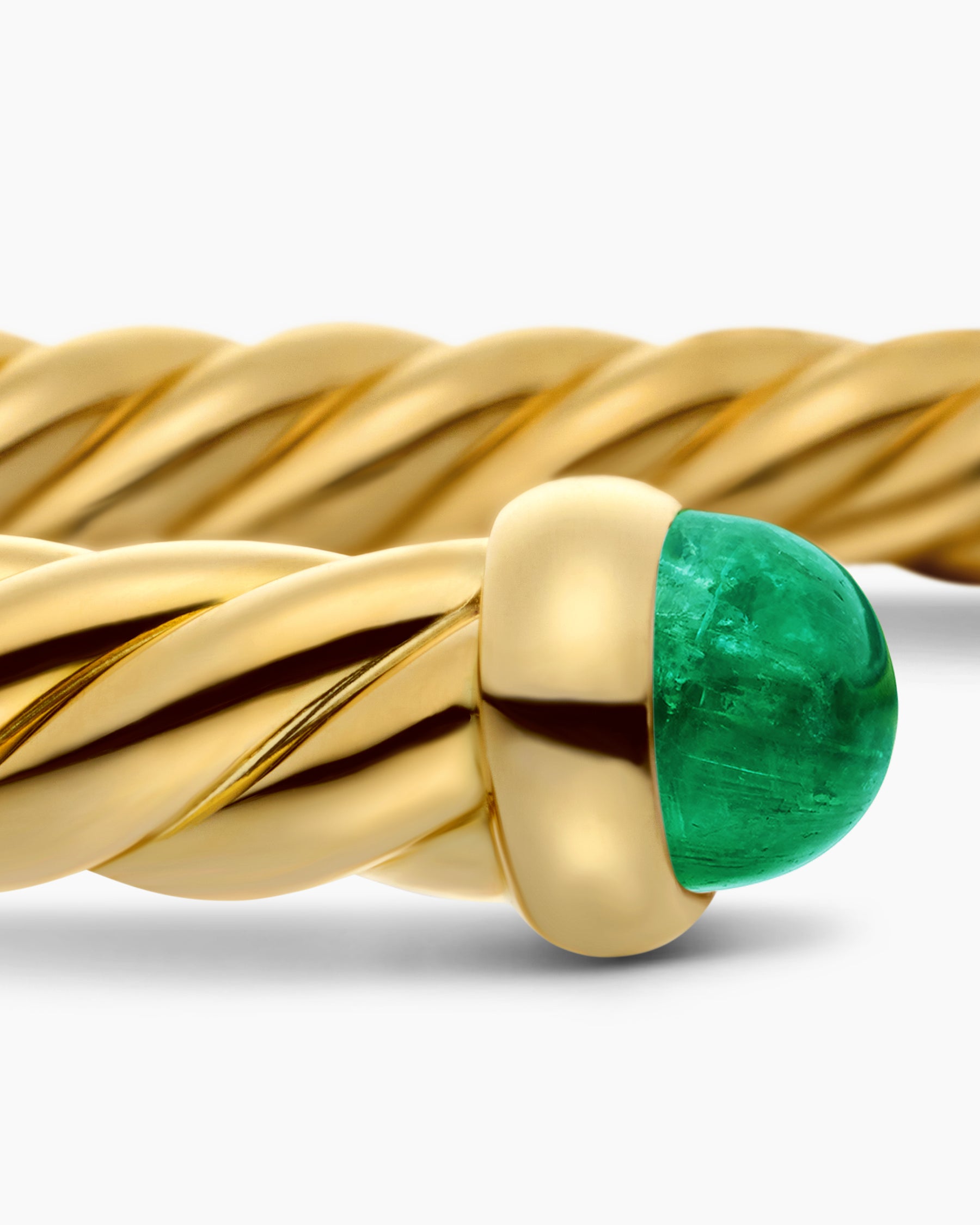 Cablespira Flex Bracelet in 18K Yellow Gold with Emeralds, 4mm - Image 6