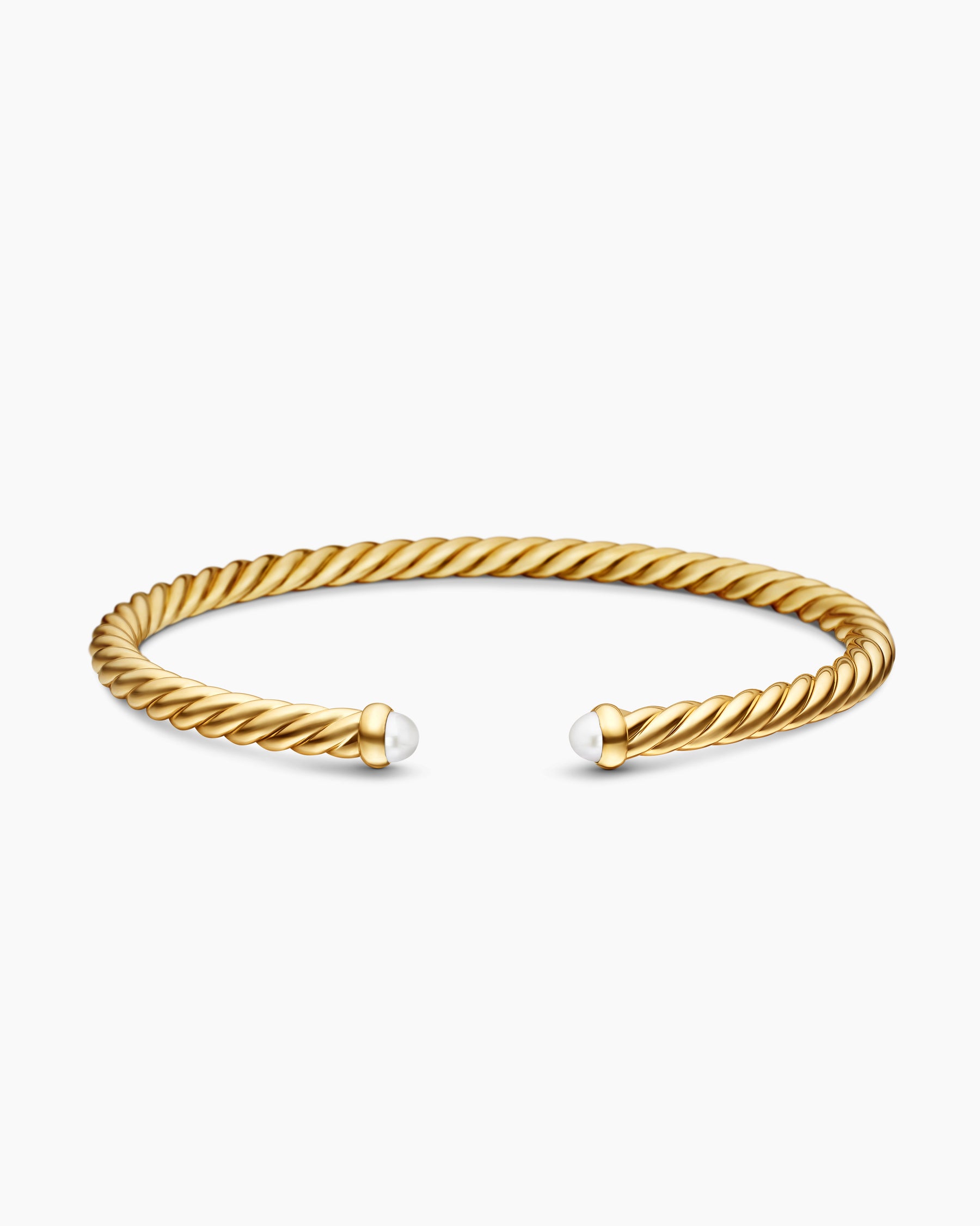 Cablespira Flex Bracelet in 18K Yellow Gold with Pearls, 4mm - Image 4