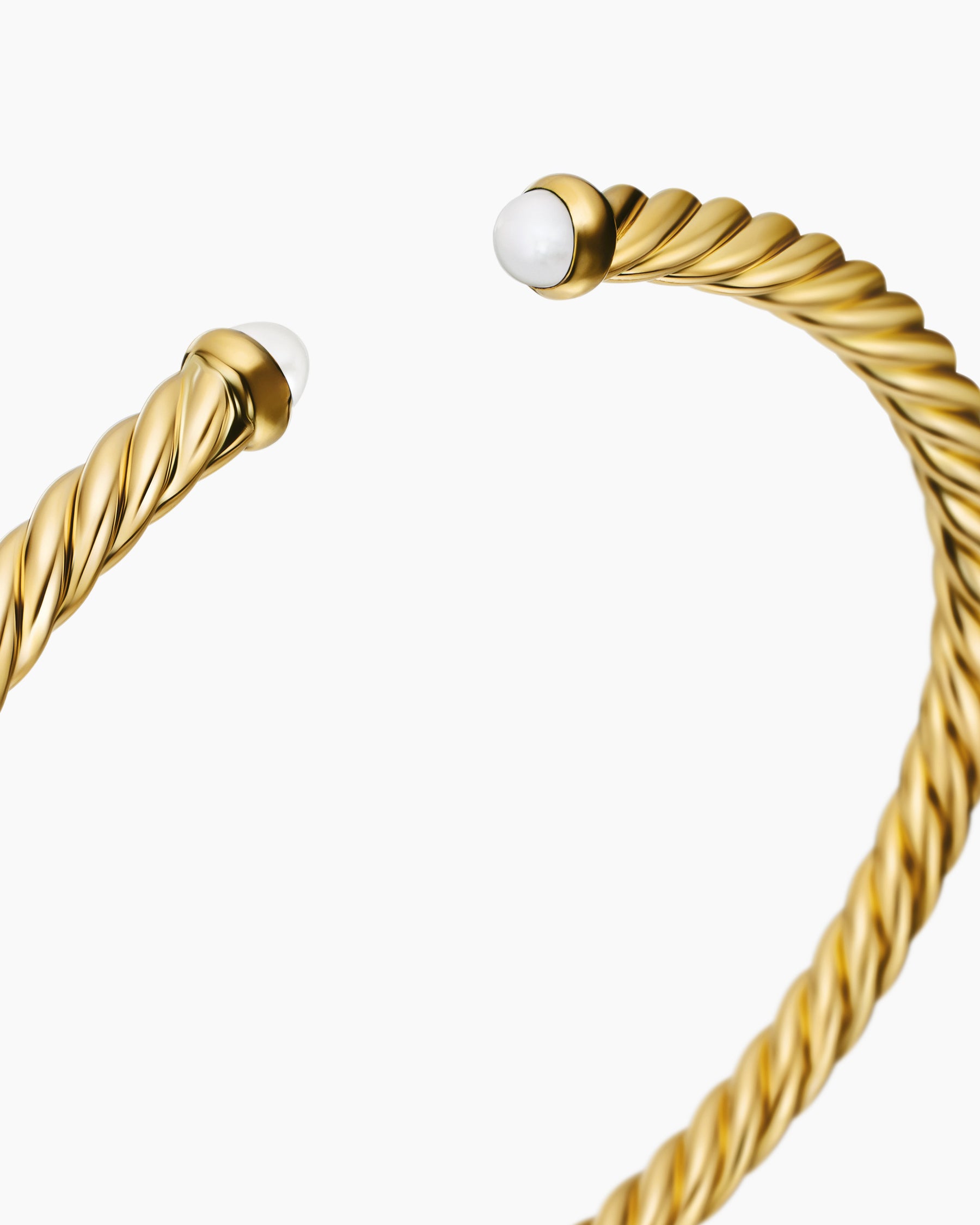 Cablespira Flex Bracelet in 18K Yellow Gold with Pearls, 4mm - Image 5